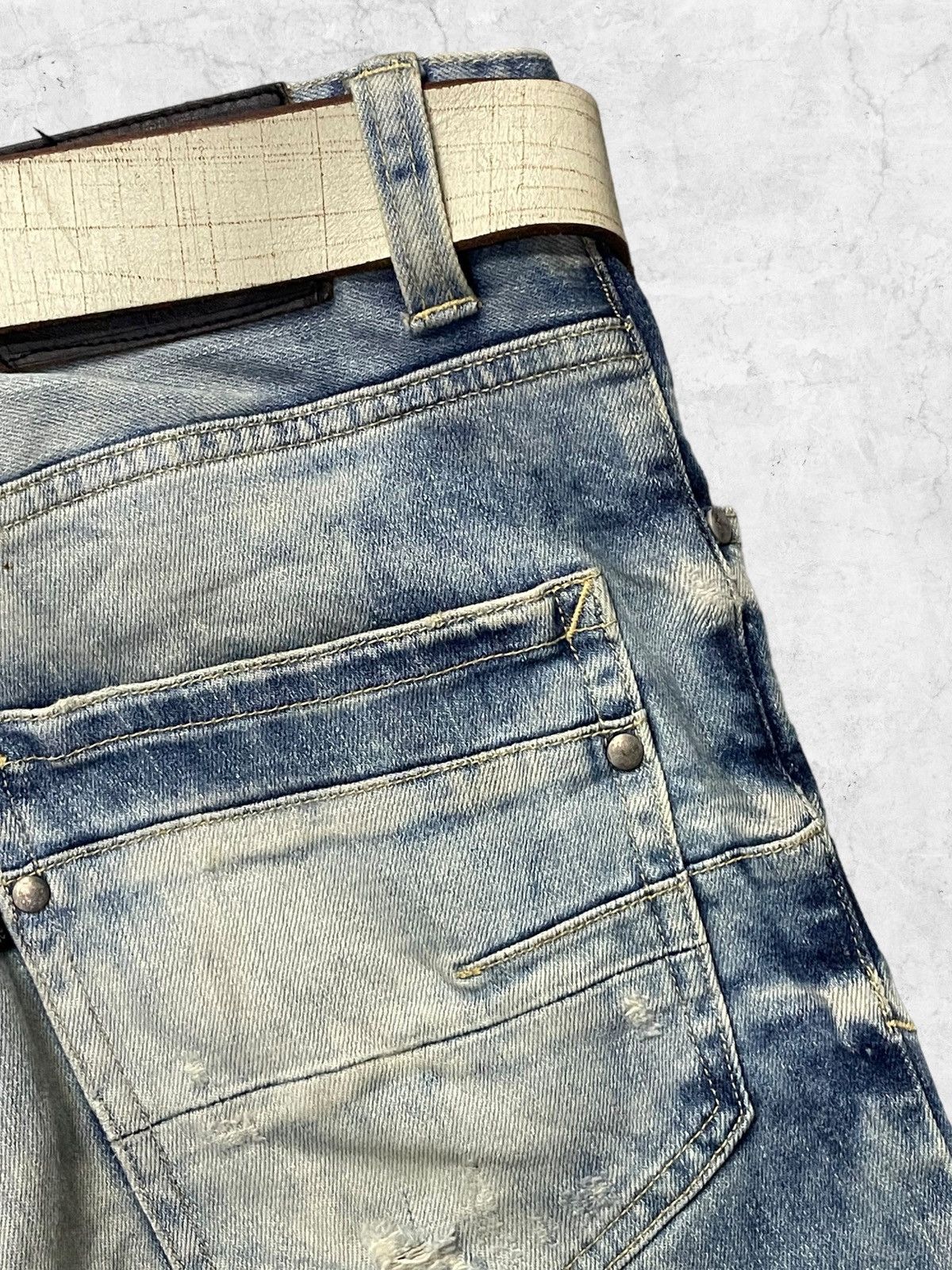 Japanese Brand × Tornado Mart Vintage Tornado Mart Distressed Blue Cloud Denim With Belt Size US 32 / EU 48 - 11 Thumbnail