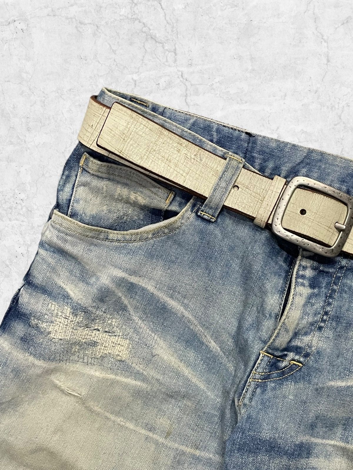 Japanese Brand × Tornado Mart Vintage Tornado Mart Distressed Blue Cloud Denim With Belt Size US 32 / EU 48 - 6 Thumbnail