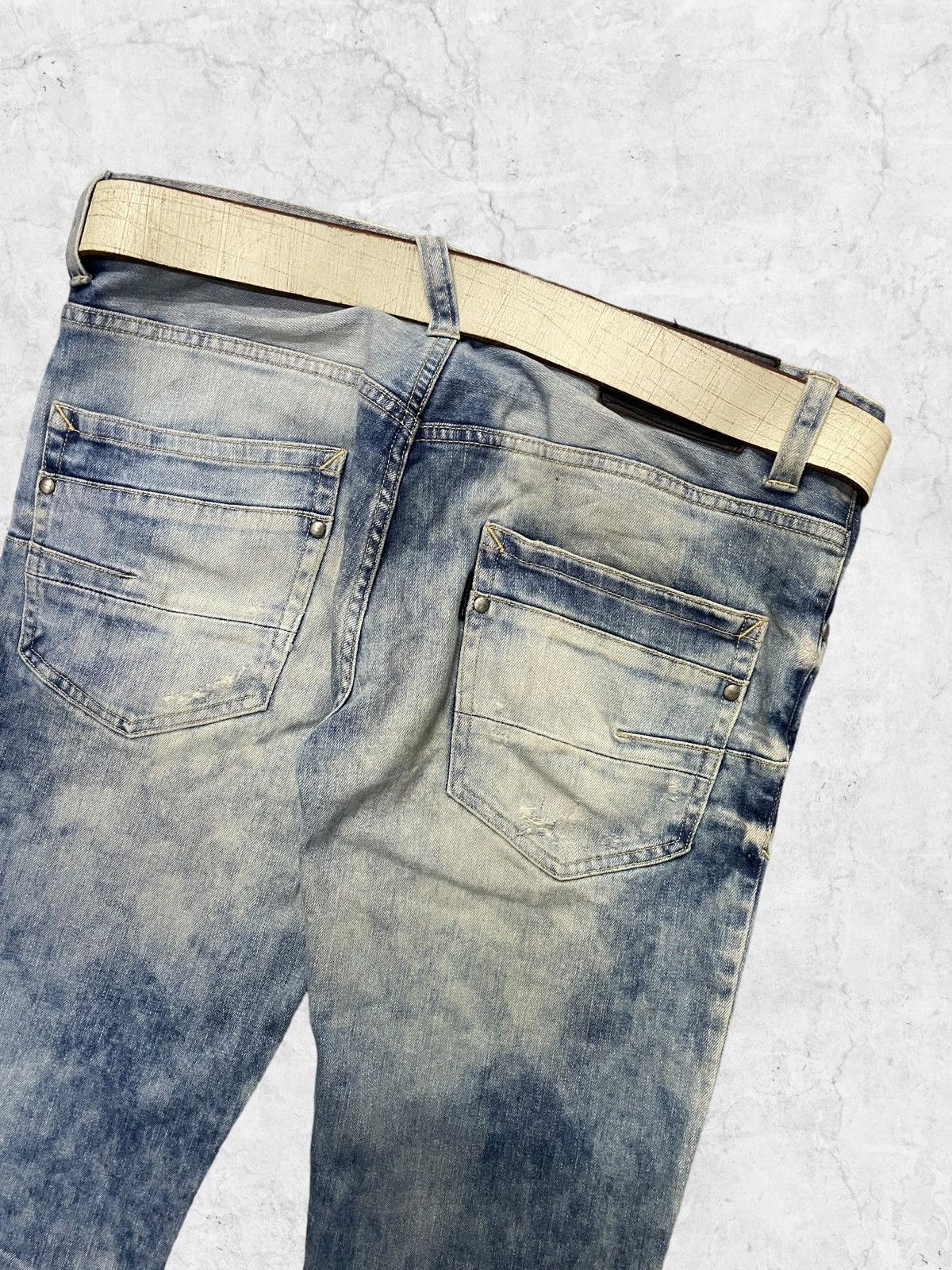 Japanese Brand × Tornado Mart Vintage Tornado Mart Distressed Blue Cloud Denim With Belt Size US 32 / EU 48 - 10 Thumbnail