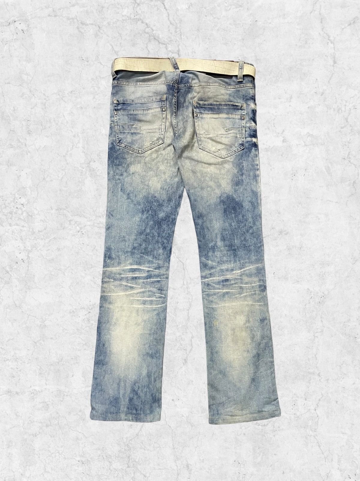 Japanese Brand × Tornado Mart Vintage Tornado Mart Distressed Blue Cloud Denim With Belt Size US 32 / EU 48 - 3 Thumbnail