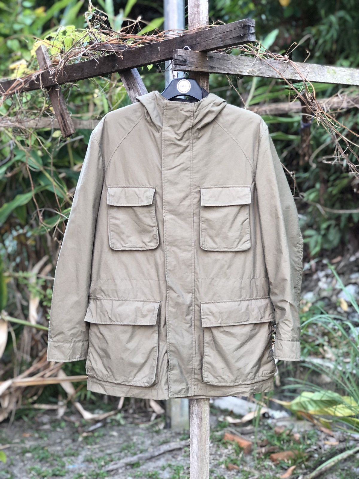 Japanese Brand Uniqlo Olive Green Army Zipper Parka Hoodie Size US M / EU 48-50 / 2 - 1 Thumbnail