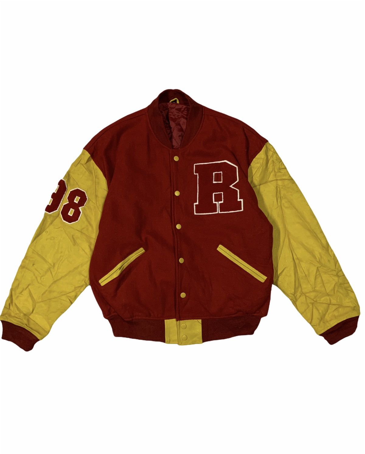 Vintage 🔥VTG KAPITAL R VARSITY JACKETS LEATHER/WOOL Size US M / EU 48-50 / 2 - 1 Thumbnail