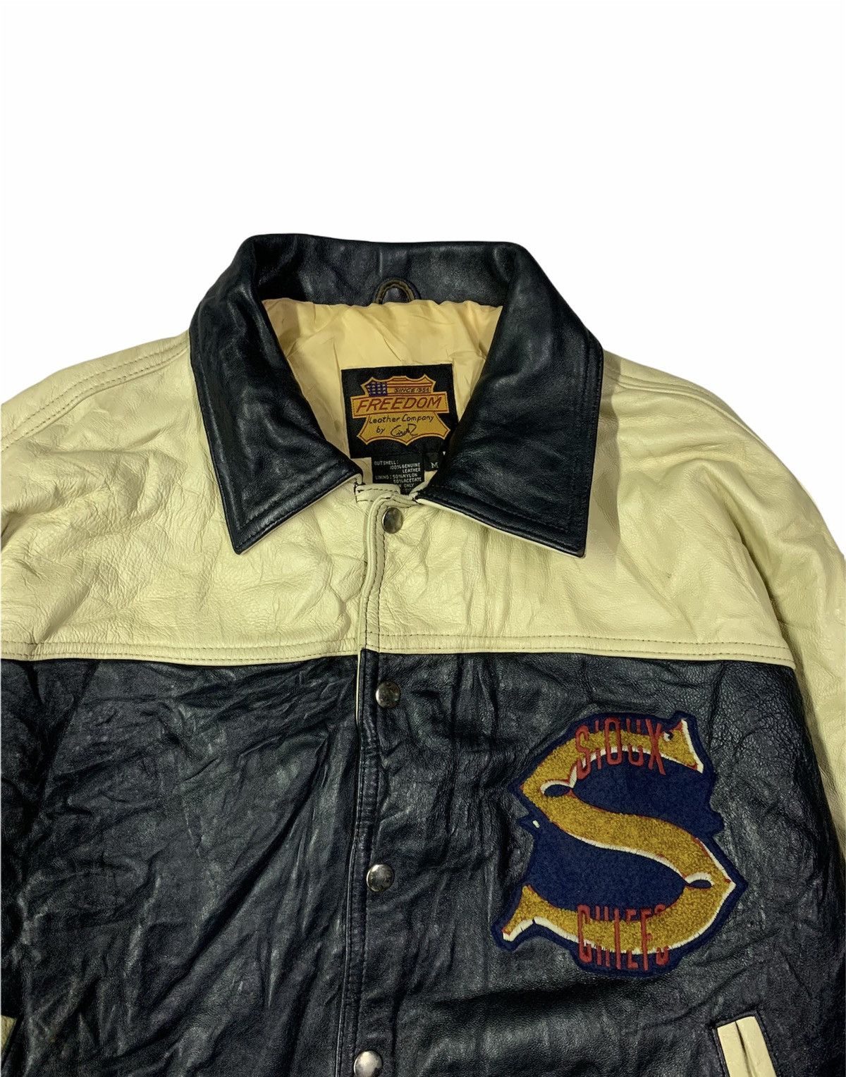Vintage 🔥RARE VTG VARSITY JACKETS LEATHER AMERICAN NATIVE Size US M / EU 48-50 / 2 - 8 Thumbnail