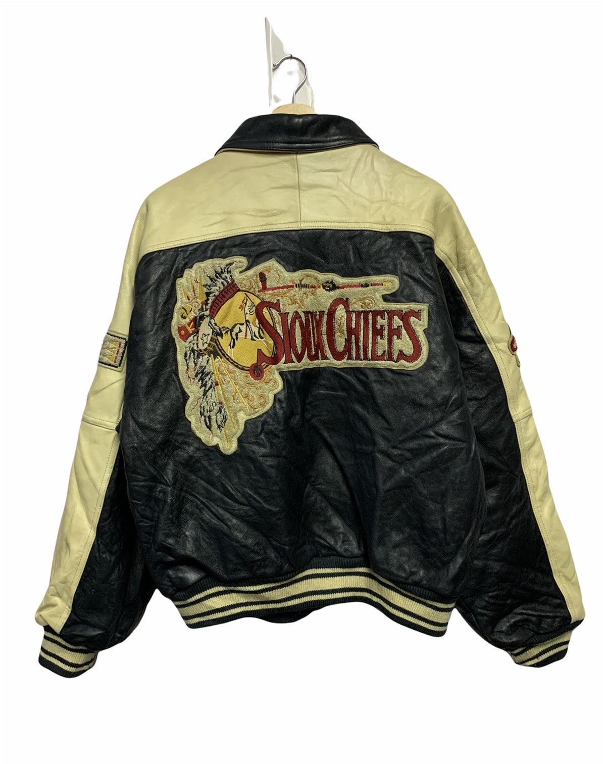 Vintage 🔥RARE VTG VARSITY JACKETS LEATHER AMERICAN NATIVE Size US M / EU 48-50 / 2 - 1 Thumbnail