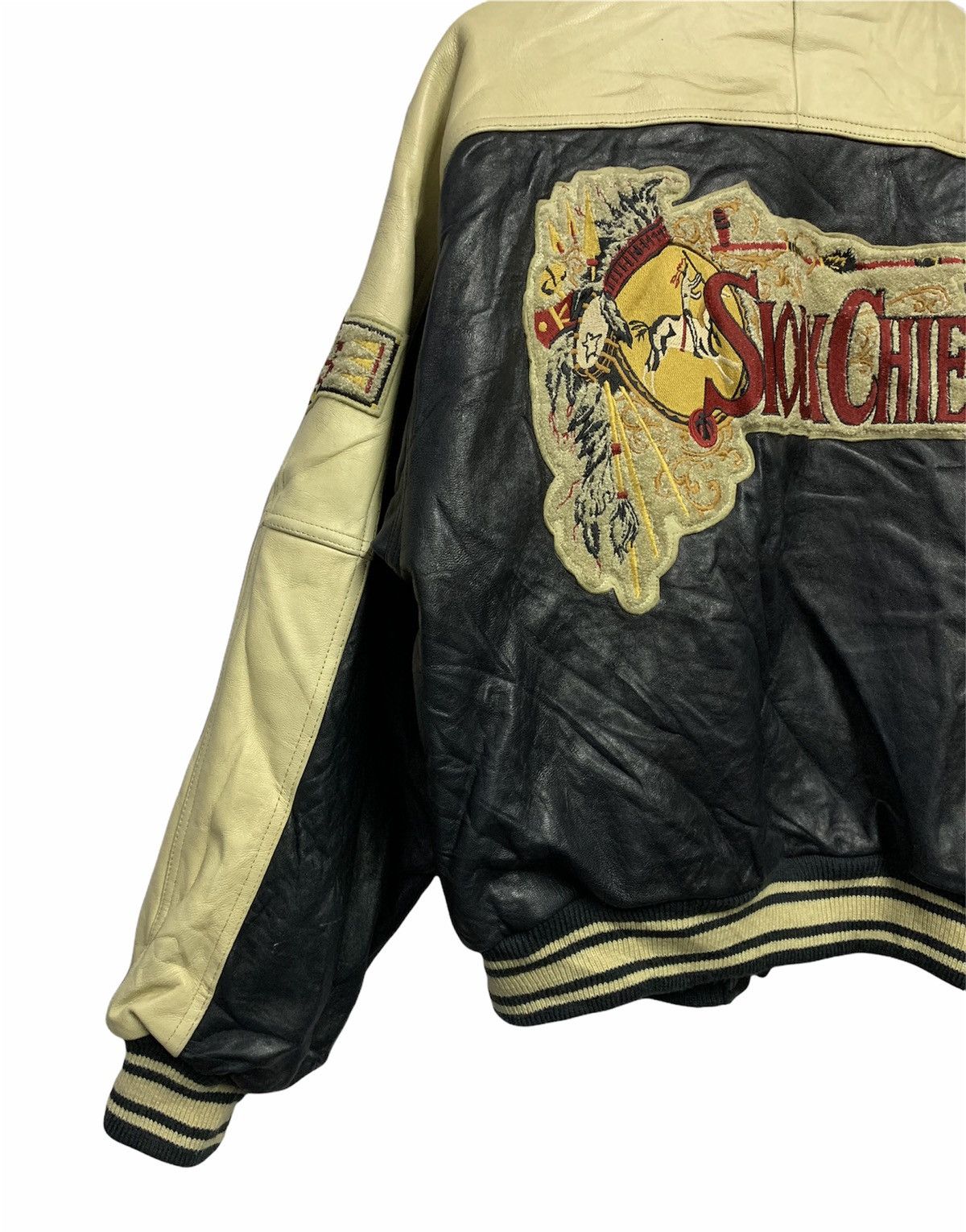 Vintage 🔥RARE VTG VARSITY JACKETS LEATHER AMERICAN NATIVE Size US M / EU 48-50 / 2 - 2 Thumbnail