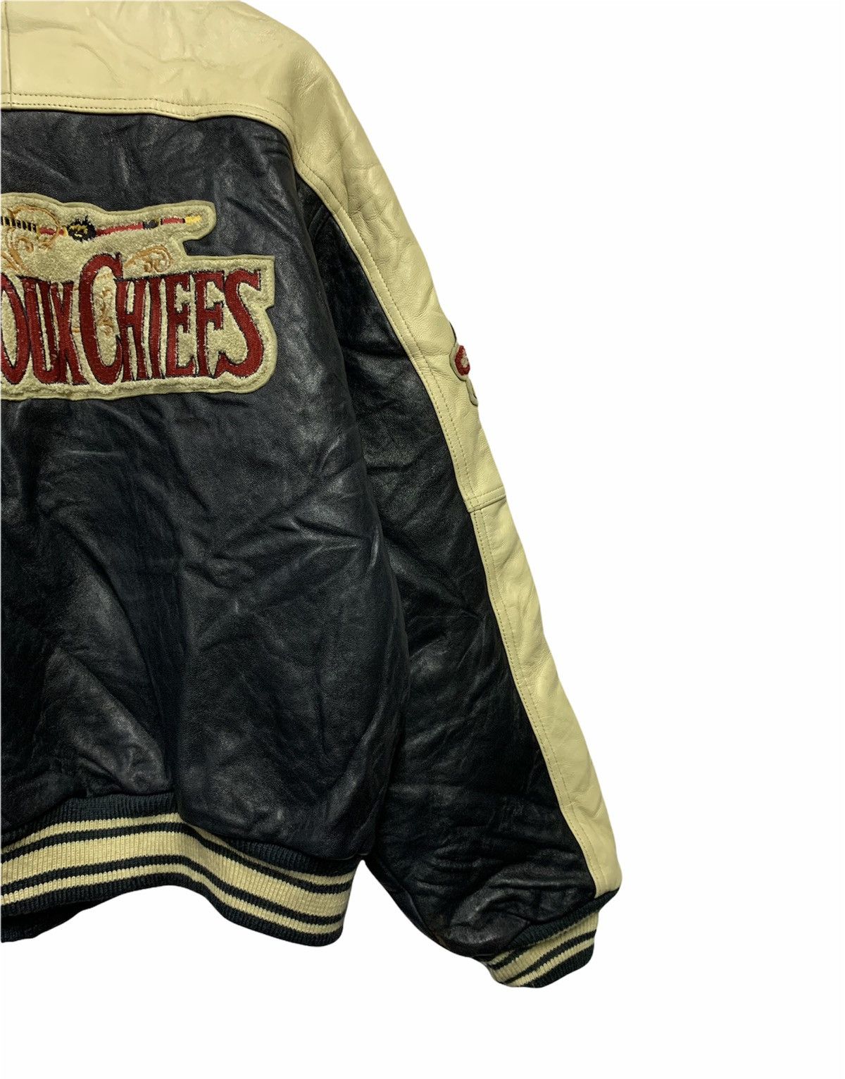 Vintage 🔥RARE VTG VARSITY JACKETS LEATHER AMERICAN NATIVE Size US M / EU 48-50 / 2 - 3 Thumbnail