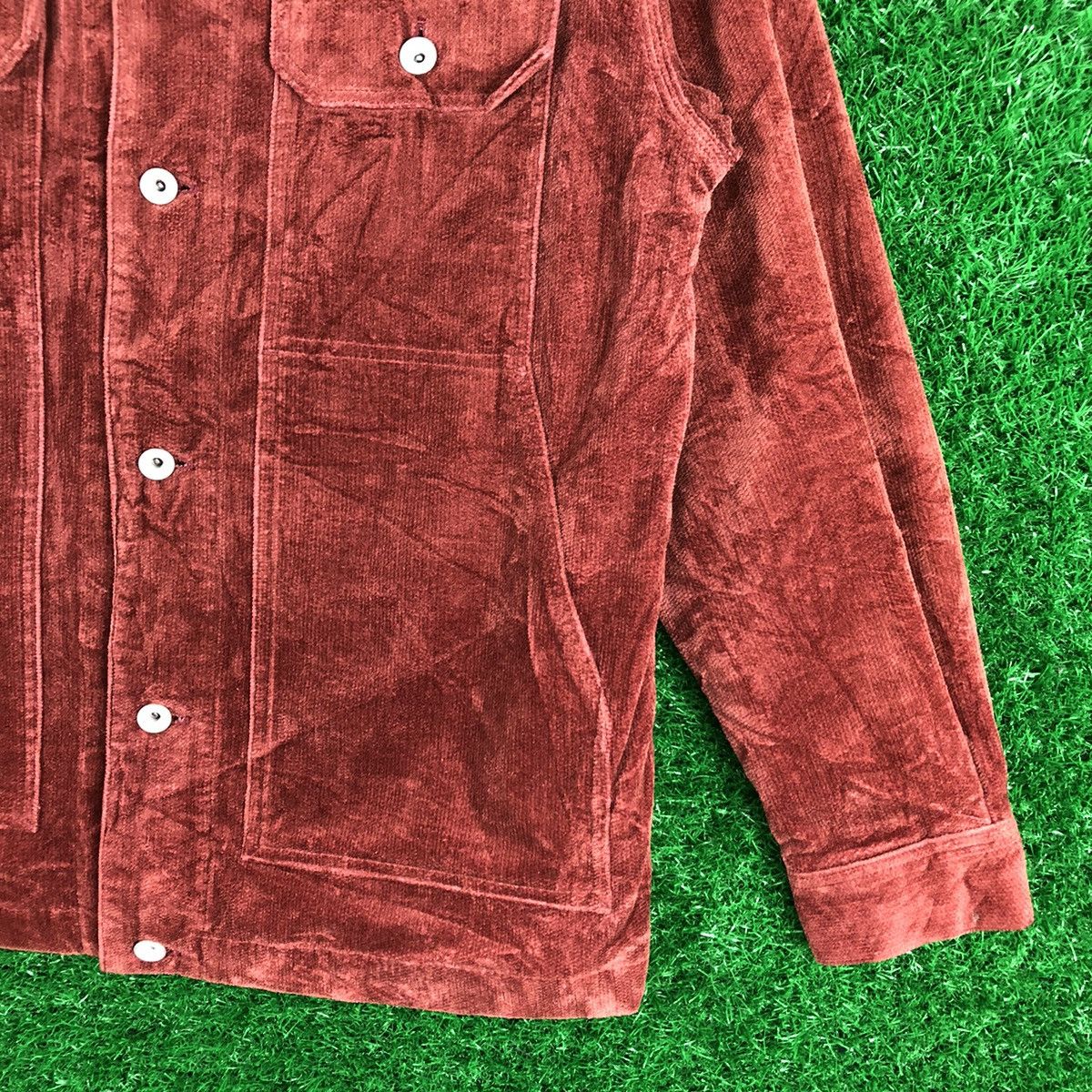 Japanese Brand Vintage 90's Velvet Jacket Donut Button by Forestmesse Jeans Size US M / EU 48-50 / 2 - 3 Thumbnail