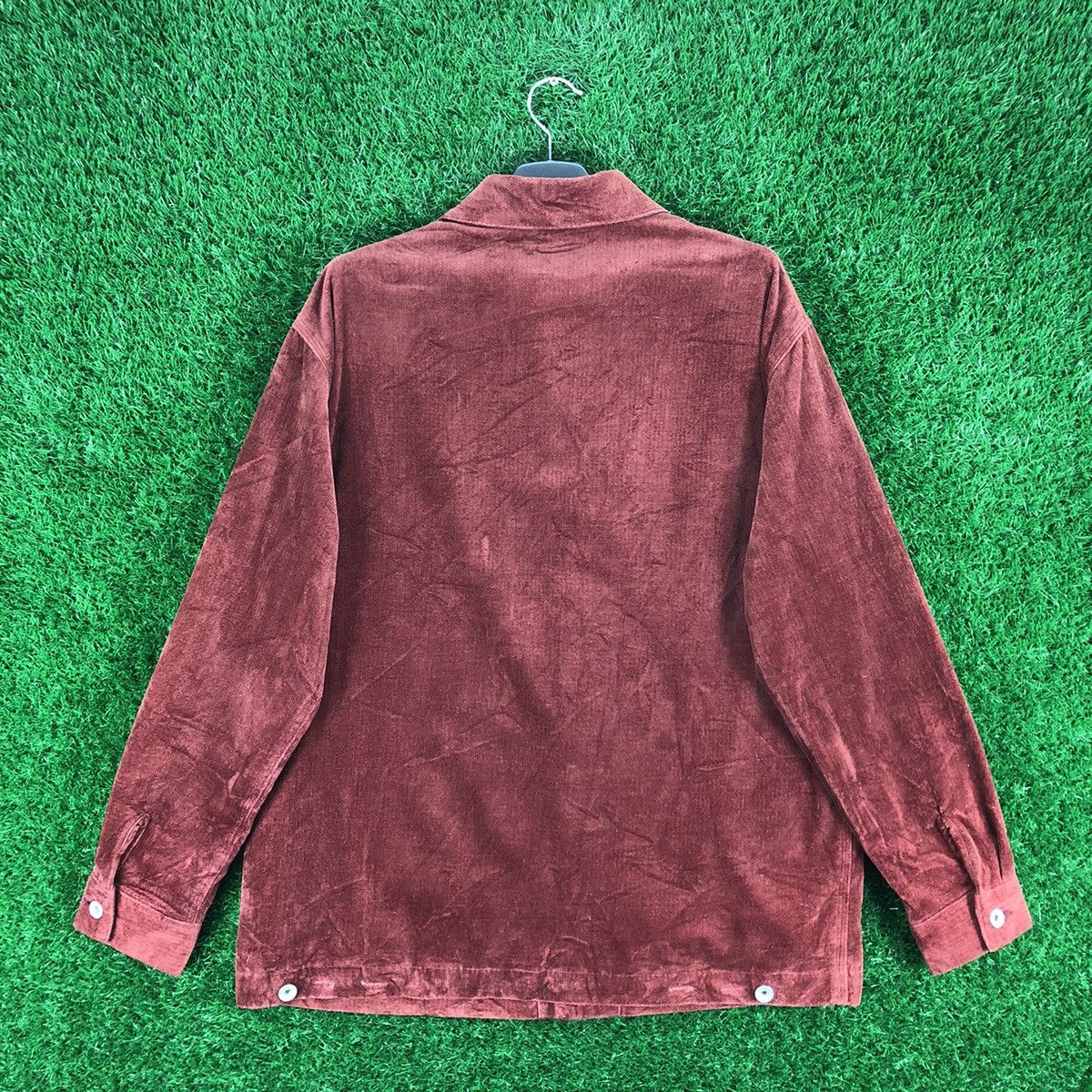 Japanese Brand Vintage 90's Velvet Jacket Donut Button by Forestmesse Jeans Size US M / EU 48-50 / 2 - 4 Thumbnail