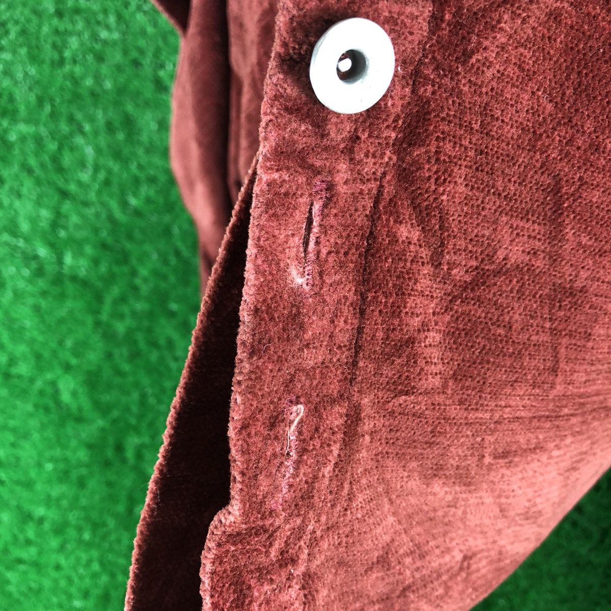 Japanese Brand Vintage 90's Velvet Jacket Donut Button by Forestmesse Jeans Size US M / EU 48-50 / 2 - 11 Thumbnail