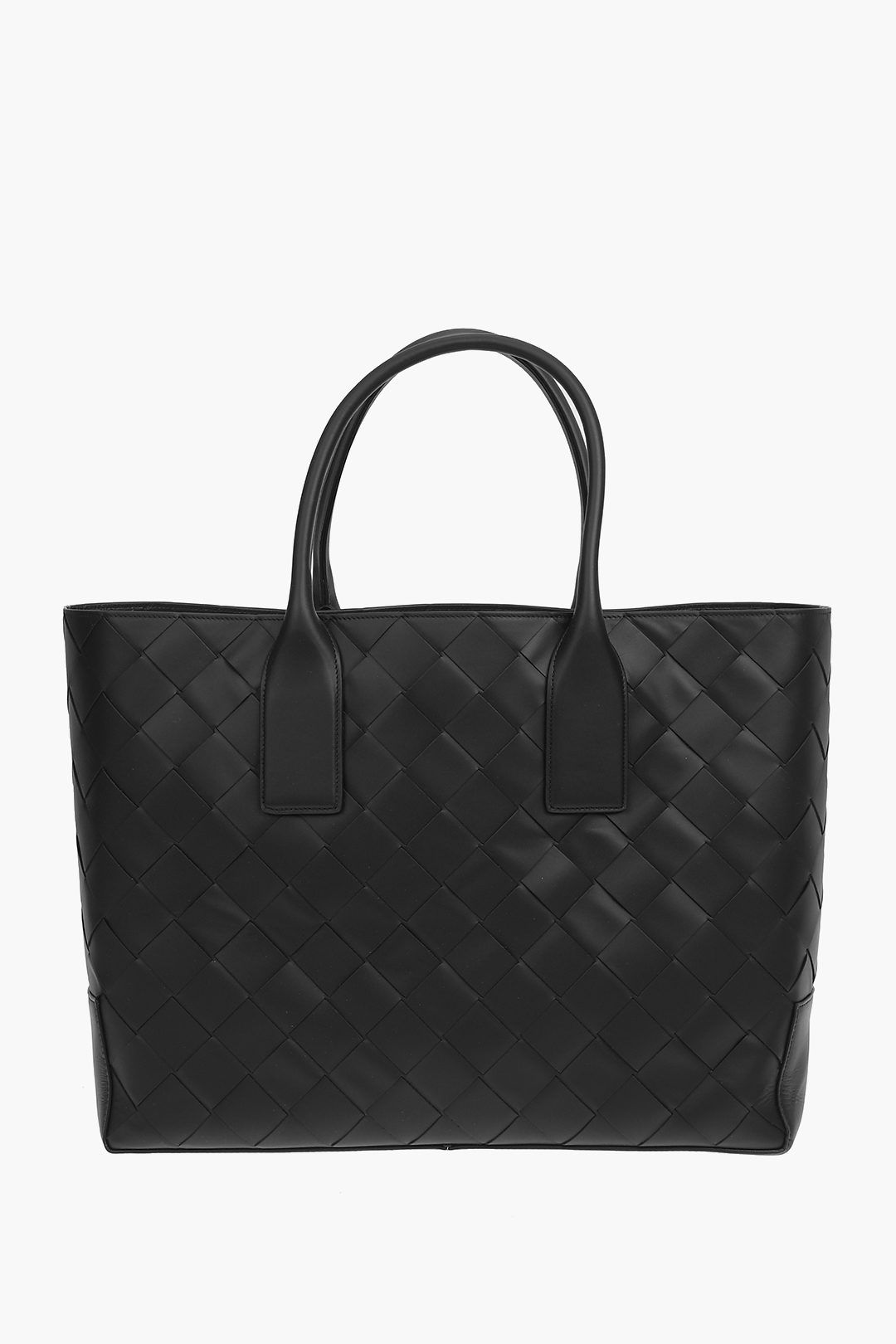 Pre-owned Bottega Veneta Braided Leather Tote Bag In Black