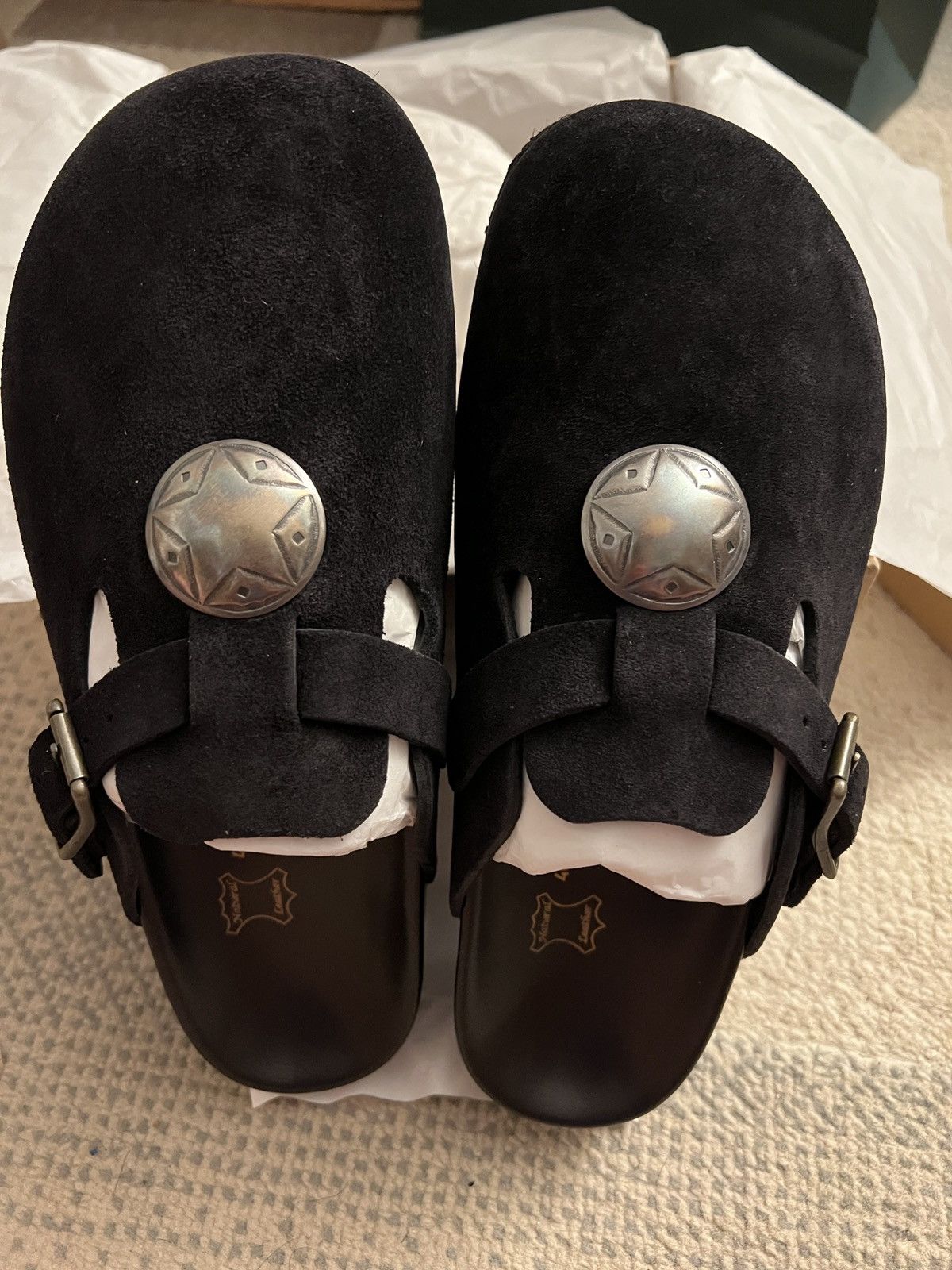 Yuketen $615 NEW YUKETEN Sal 1 Embellished Suede Clogs Portugal Size US 7 / EU 40 - 1 Thumbnail
