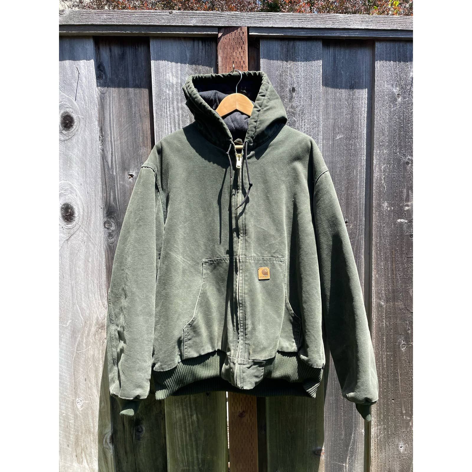Carhartt Carhartt J130 MOS Green Hooded Jacket Men Size XL Zip Quilt ...