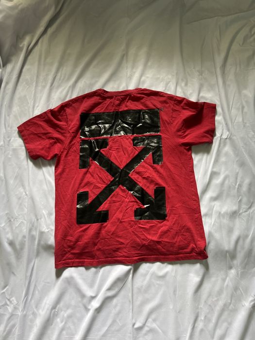 Off white x champion t best sale shirt red