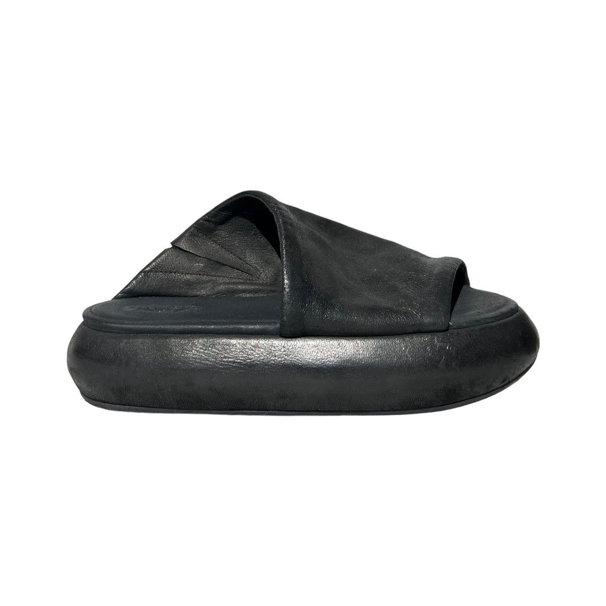 image of Marsell Blistered Leather Strap Sandal in Black, Men's (Size 8)