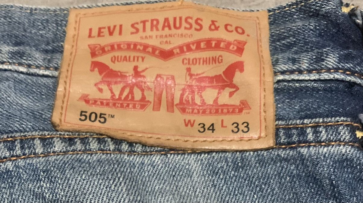Levi's Vintage Levis 505 Regular Faded Blue Jeans Size US 36 / EU 52 - 12 Thumbnail
