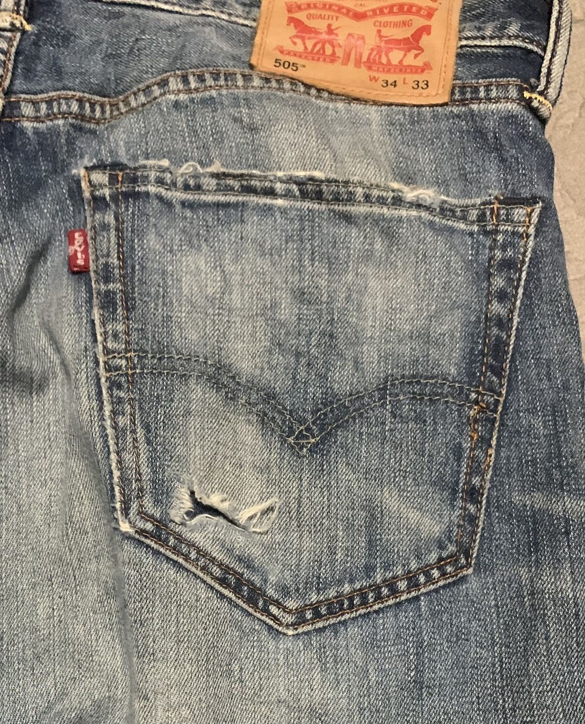 Levi's Vintage Levis 505 Regular Faded Blue Jeans Size US 36 / EU 52 - 8 Thumbnail