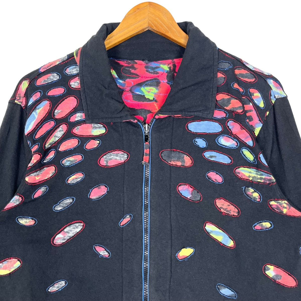 Vintages Unbrand Multicolored Full Print Patch Women Jacket