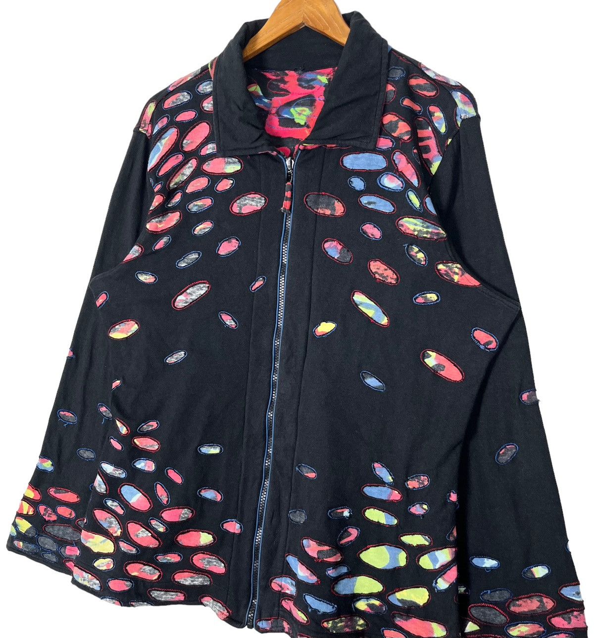Vintages Unbrand Multicolored Full Print Patch Women Jacket