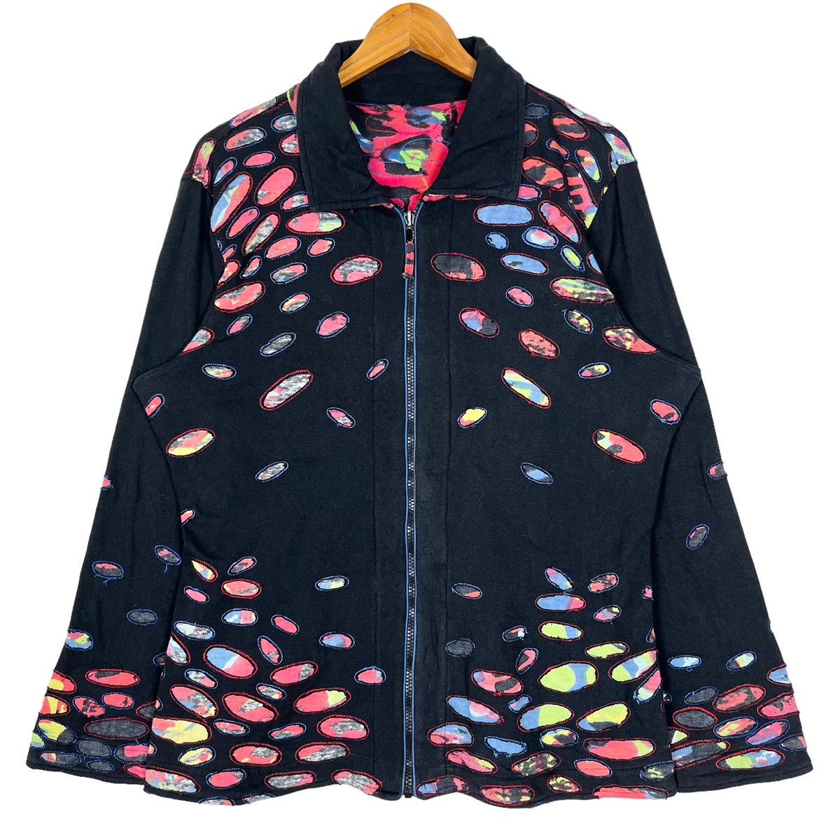 Vintages Unbrand Multicolored Full Print Patch Women Jacket
