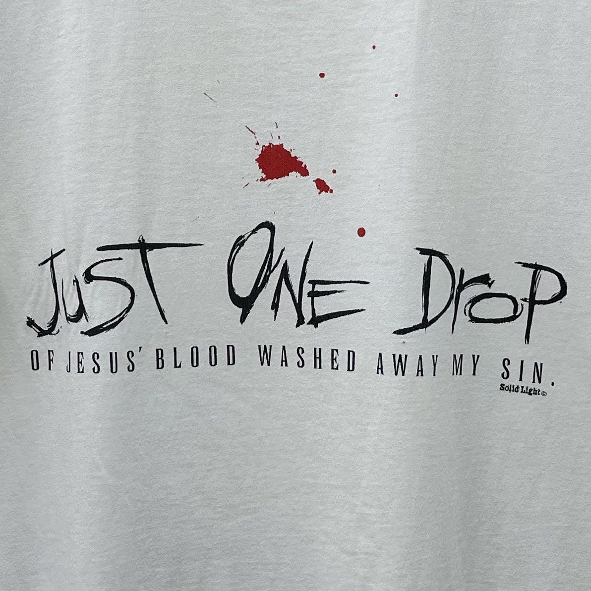 Vintage Vintage 90s Just One Drop Jesus Blood Washed Away My Sin Size US L / EU 52-54 / 3 - 2 Thumbnail