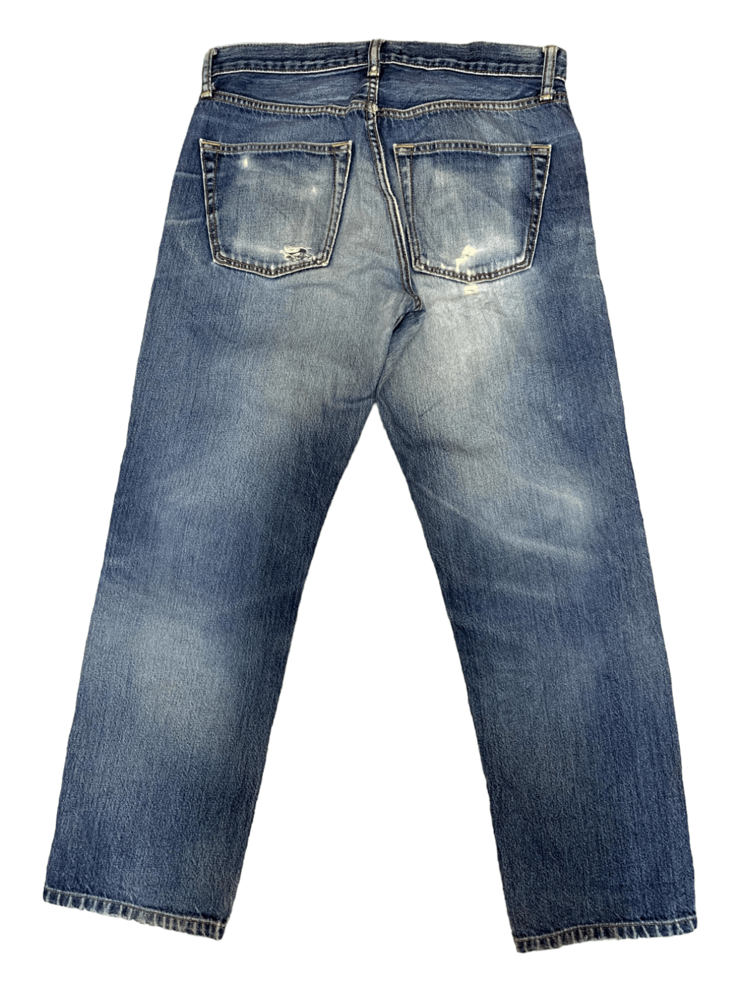 Japanese Brand × Uniqlo Vintage Japanese Uniqlo Blue Wash Distressed Jeans Size US 32 / EU 48 - 2 Thumbnail