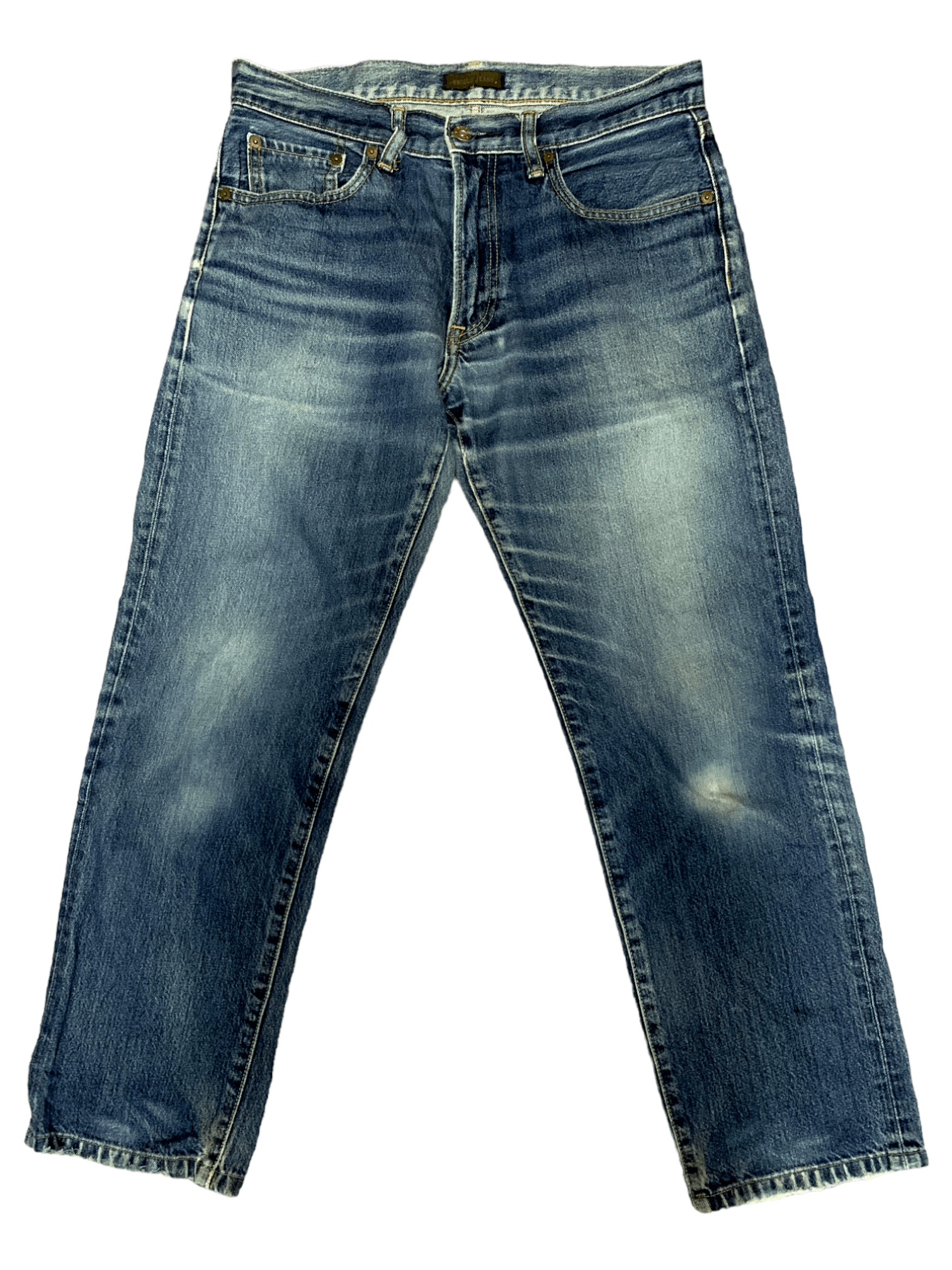 Japanese Brand × Uniqlo Vintage Japanese Uniqlo Blue Wash Distressed Jeans Size US 32 / EU 48 - 1 Thumbnail