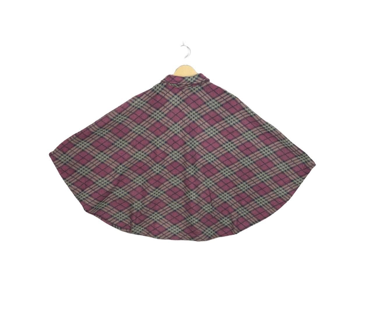 Cloak Avant Garde Japanese Checkered Wool Fleece Poncho Cloak Cape Size US M / EU 48-50 / 2 - 2 Thumbnail