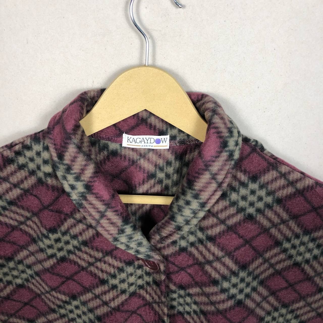 Cloak Avant Garde Japanese Checkered Wool Fleece Poncho Cloak Cape Size US M / EU 48-50 / 2 - 4 Thumbnail