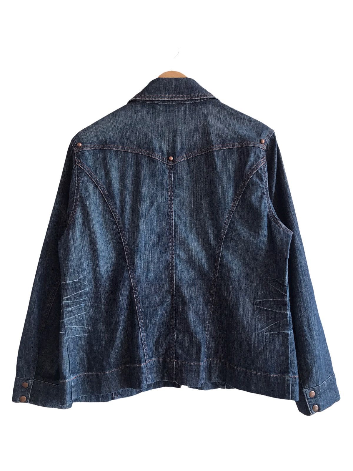 Marina Rinaldi MARINA RINALDI Zip Up Blue Denim Jacket Size M / US 6-8 / IT 42-44 - 5 Thumbnail