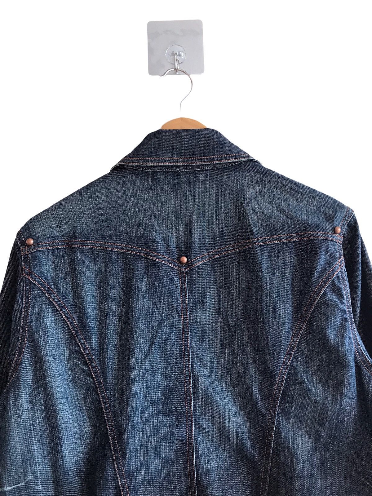Marina Rinaldi MARINA RINALDI Zip Up Blue Denim Jacket Size M / US 6-8 / IT 42-44 - 7 Thumbnail