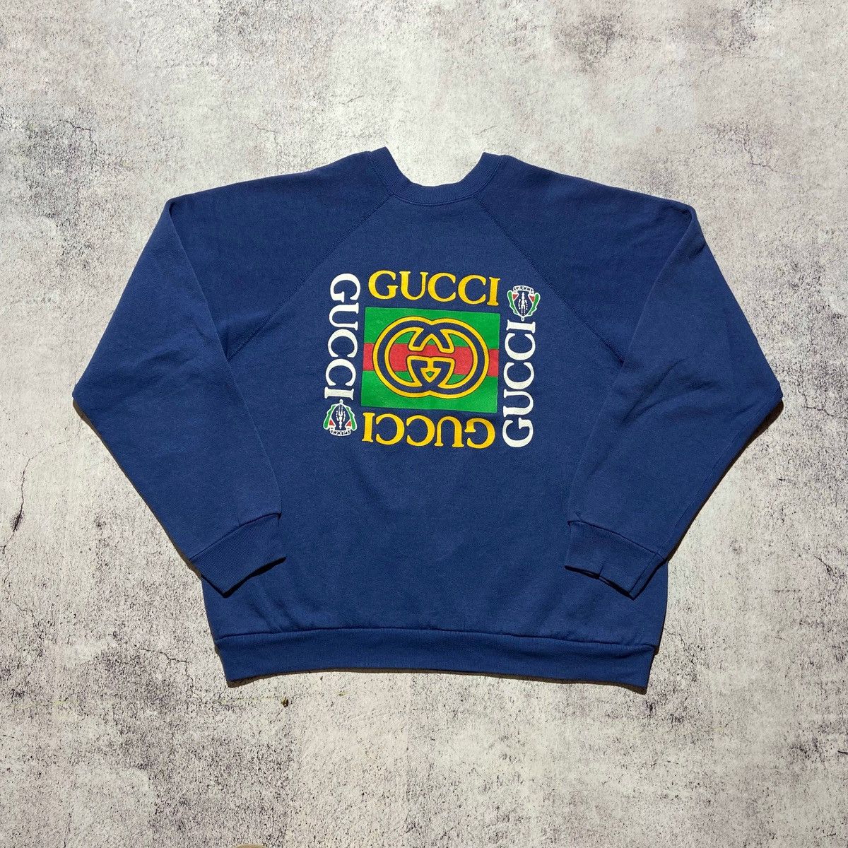 Tultex × Vintage Vintage 90s Gucci by Tultex Big Logo Sweatshirt Size US M / EU 48-50 / 2 - 1 Thumbnail