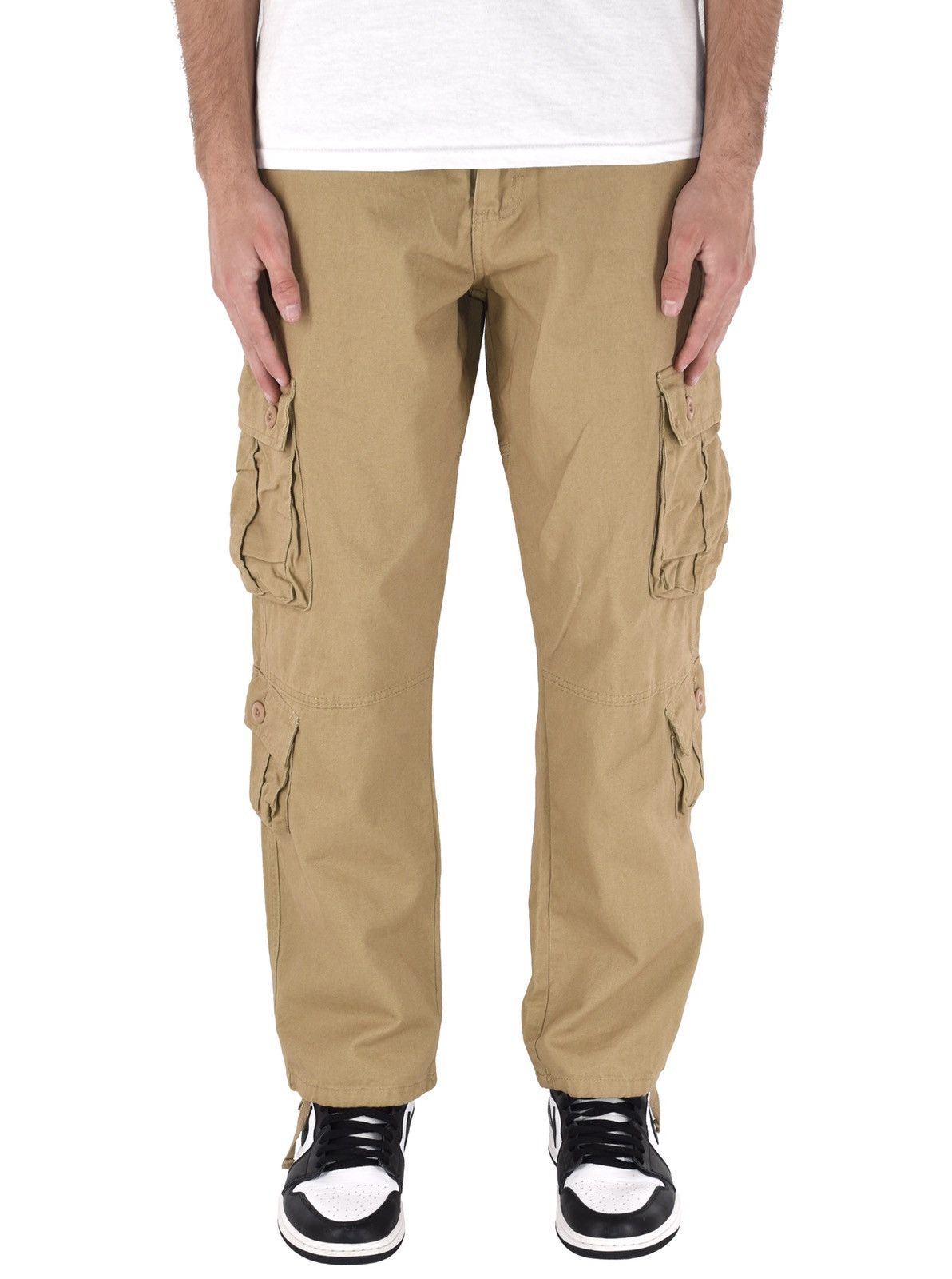 Japanese Brand 8 Pocket Cargo Pants Tan Size US 36 / EU 52 - 2 Thumbnail