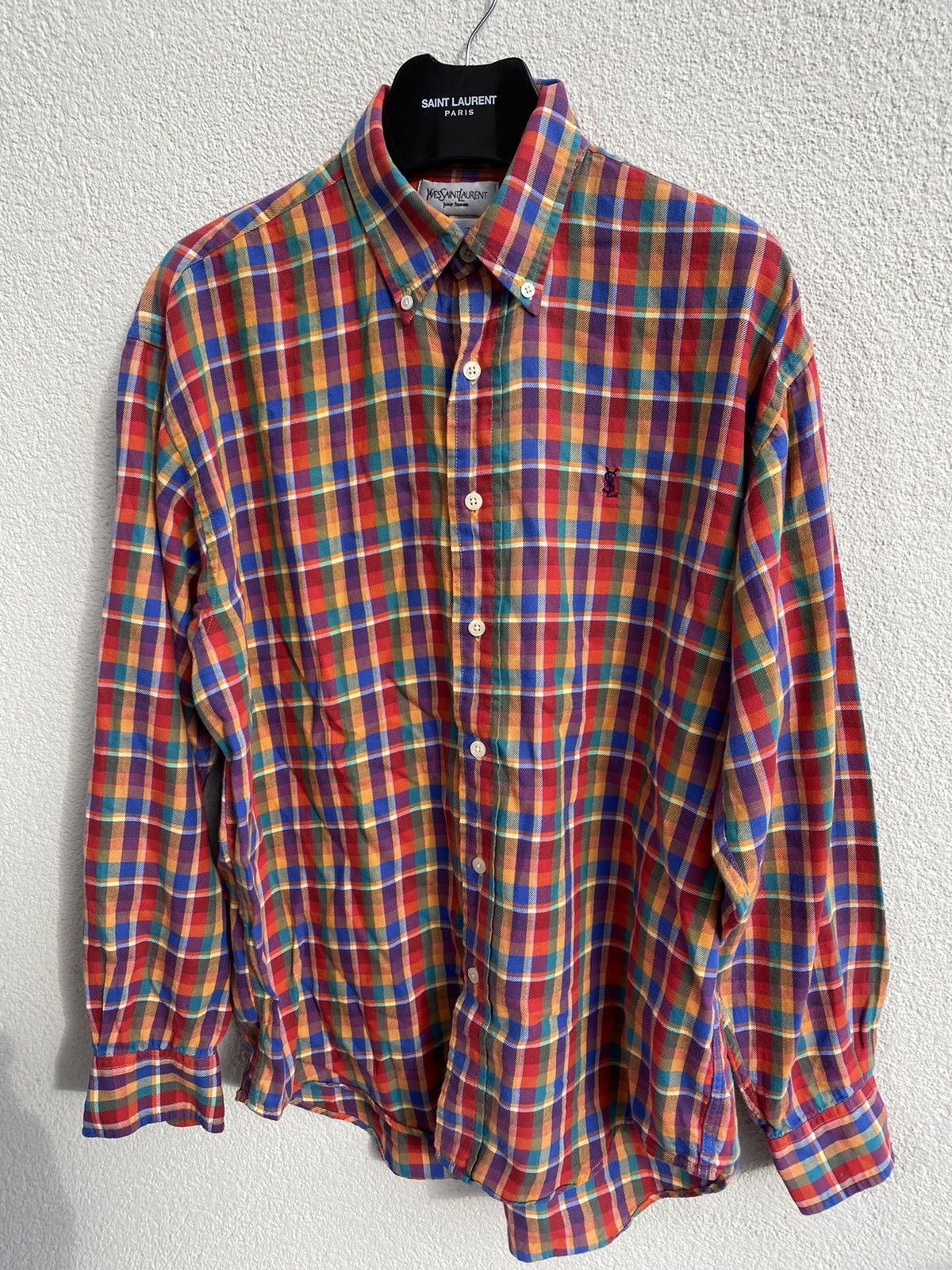 Yves Saint Laurent Multicolor YSL Shirt Cotton Size US M / EU 48-50 / 2 - 1 Thumbnail