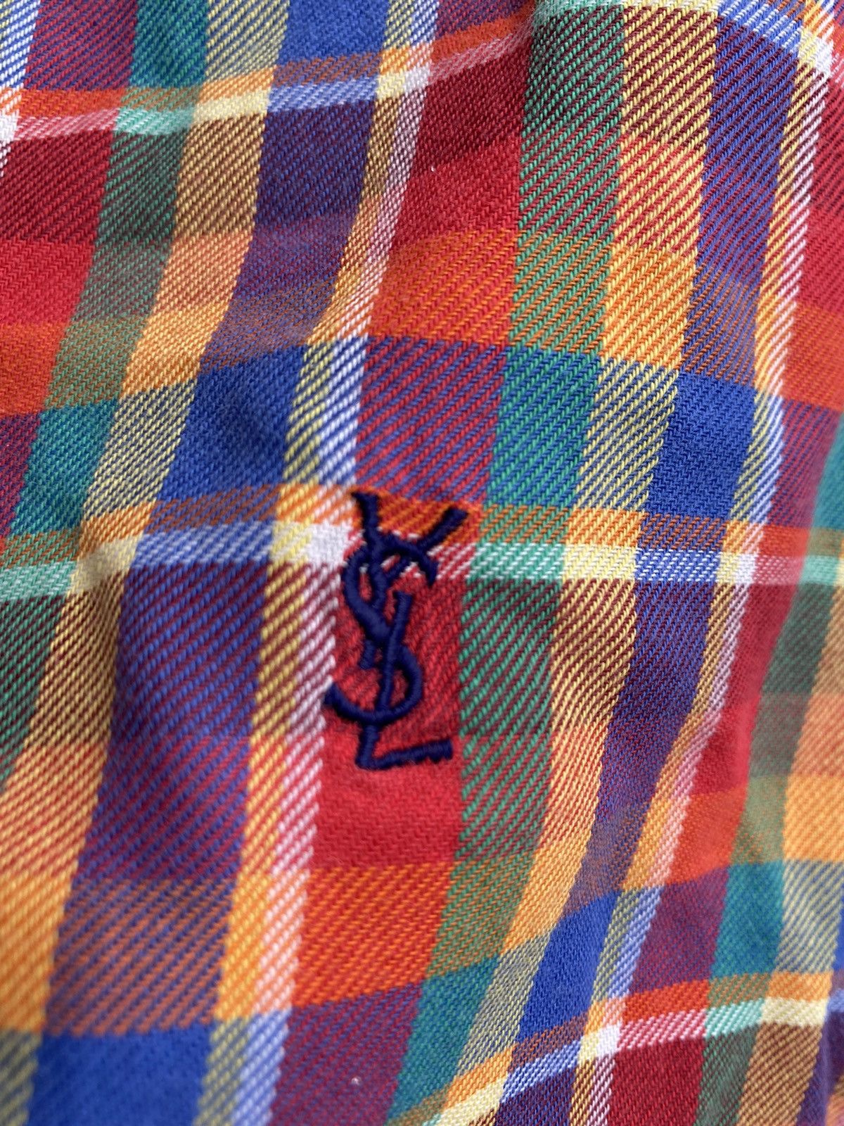 Yves Saint Laurent Multicolor YSL Shirt Cotton Size US M / EU 48-50 / 2 - 2 Thumbnail