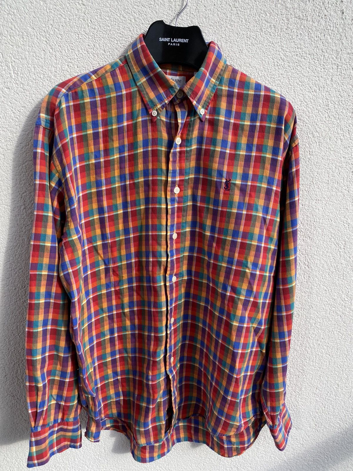 Yves Saint Laurent Multicolor YSL Shirt Cotton Size US M / EU 48-50 / 2 - 13 Thumbnail