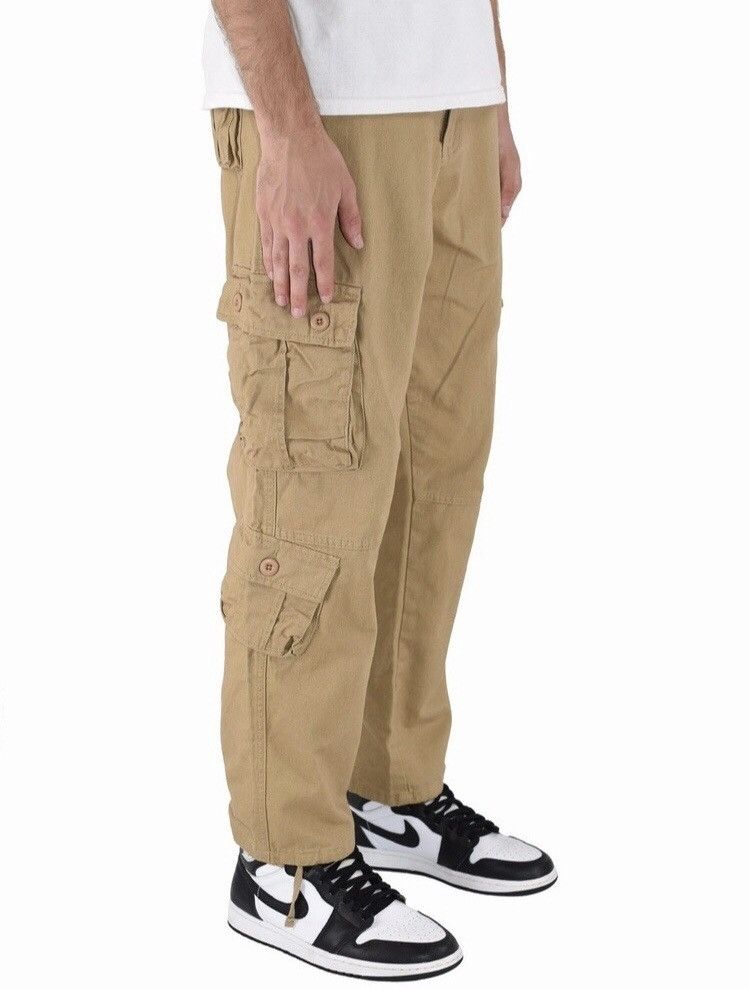 Japanese Brand 8 Pocket Cargo Pants Tan Size US 33 - 1 Thumbnail