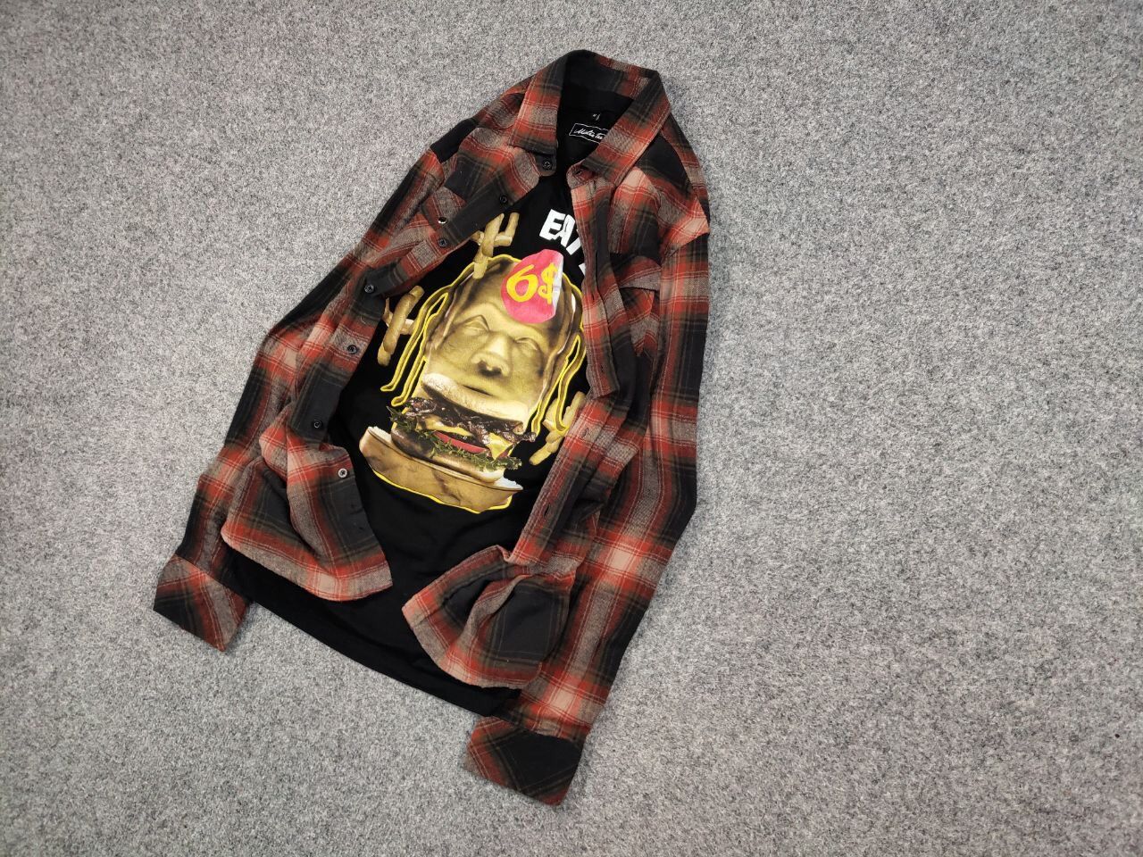 Flannel Vintage Flannel Shirt Checkered Travis Scott Style Hype Size US L / EU 52-54 / 3 - 3 Thumbnail