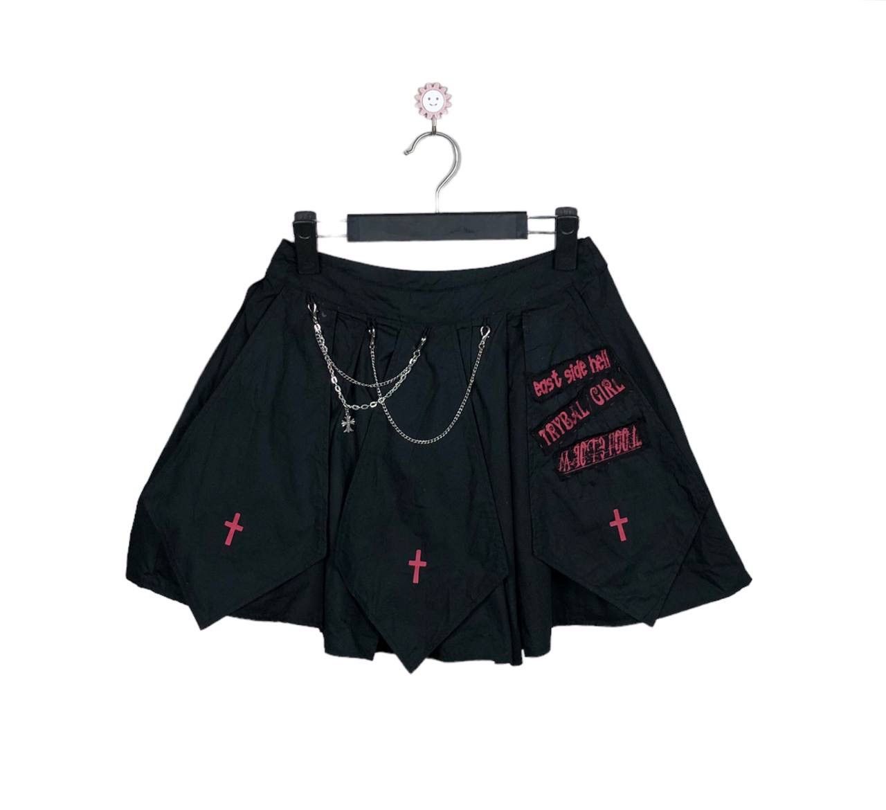 Other Avant Garde Punk Gothic Ninja Cross Chain Logo Black Skirts Size 27" / US 4 / IT 40 - 1 Thumbnail