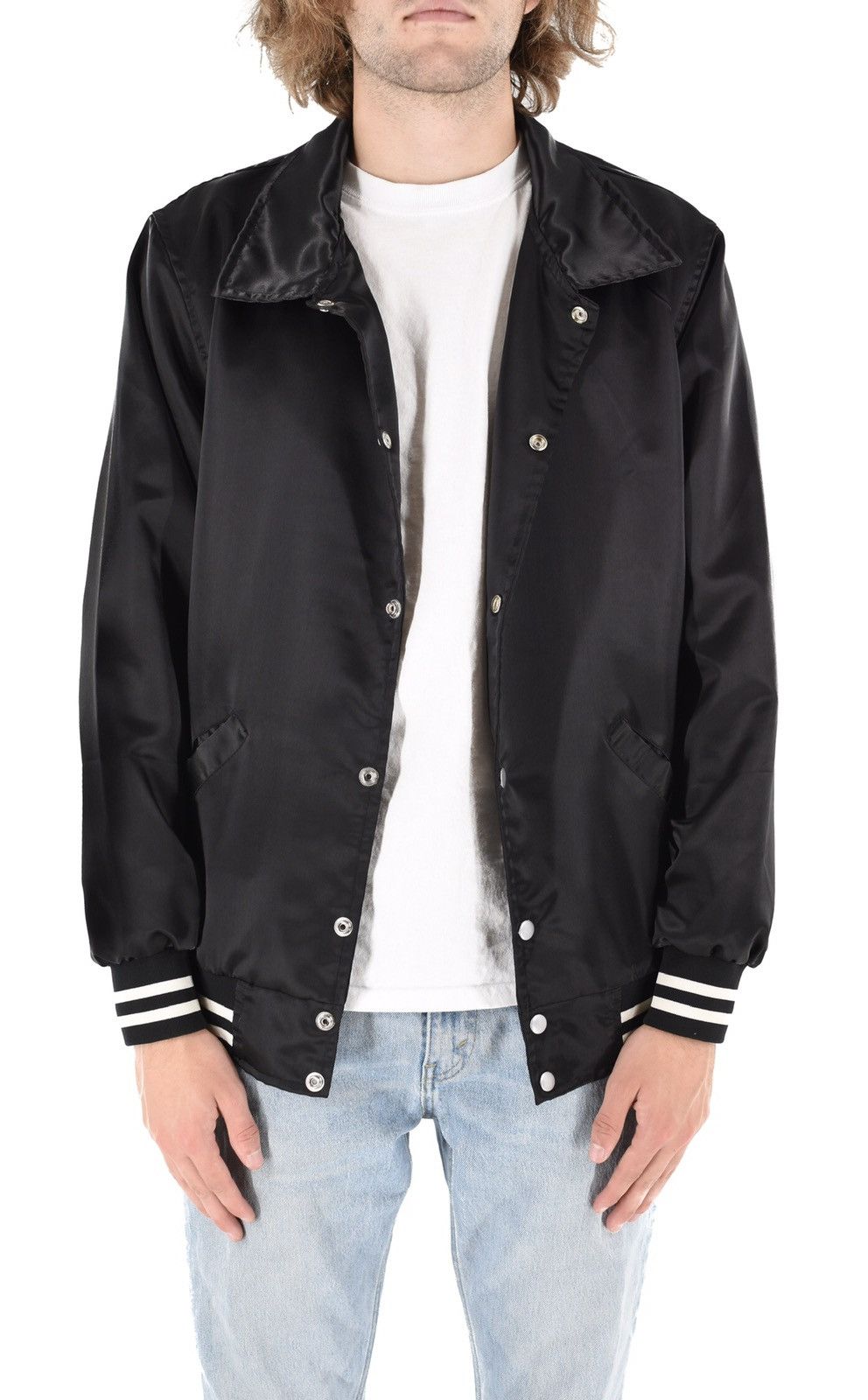 Vintage Satin Baseball Jacket Black Size US S / EU 44-46 / 1 - 1 Thumbnail