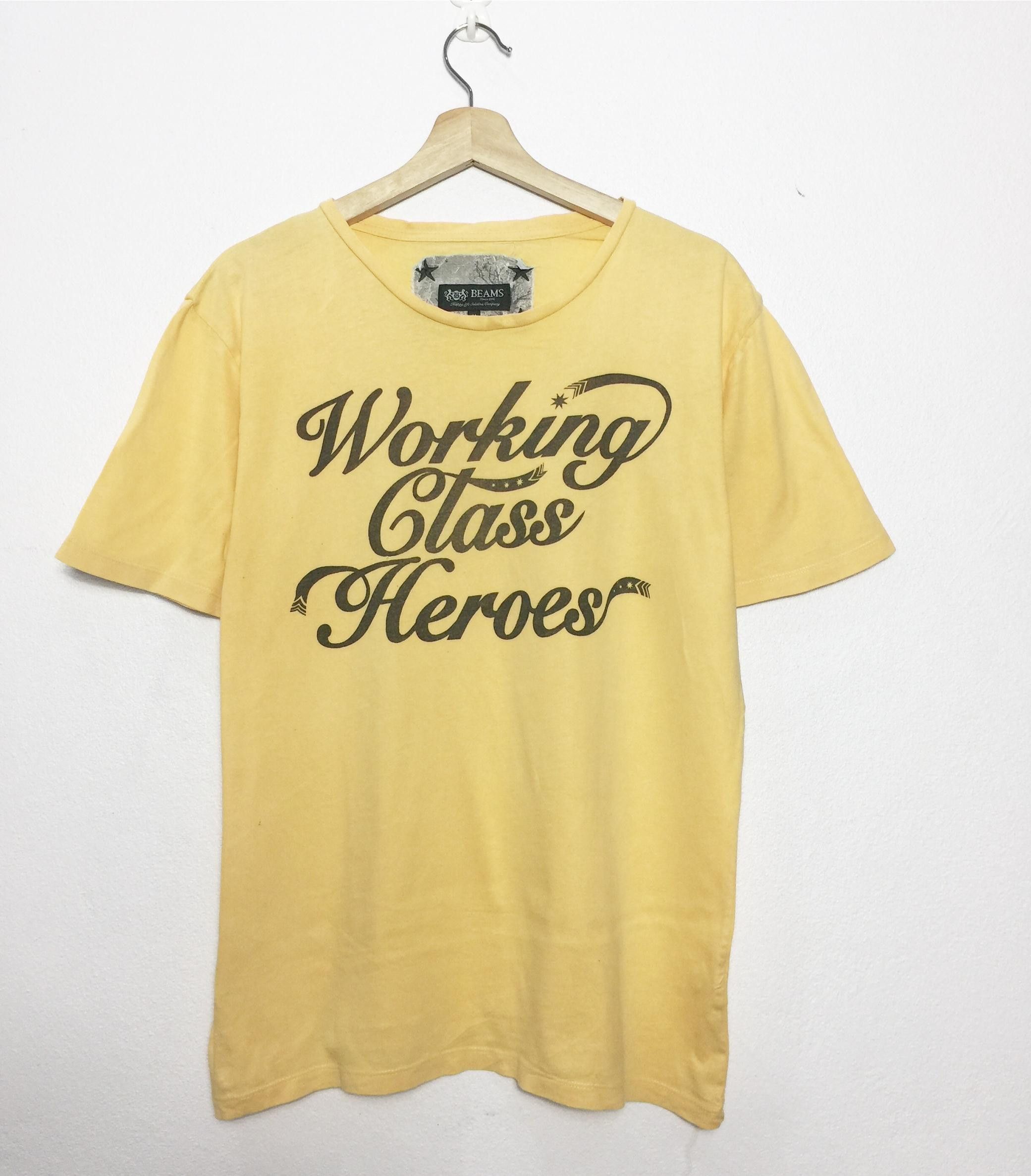 image of Beams Plus Beams Working Class Heroes Tees in Light Yellow, Men's (Size Medium)