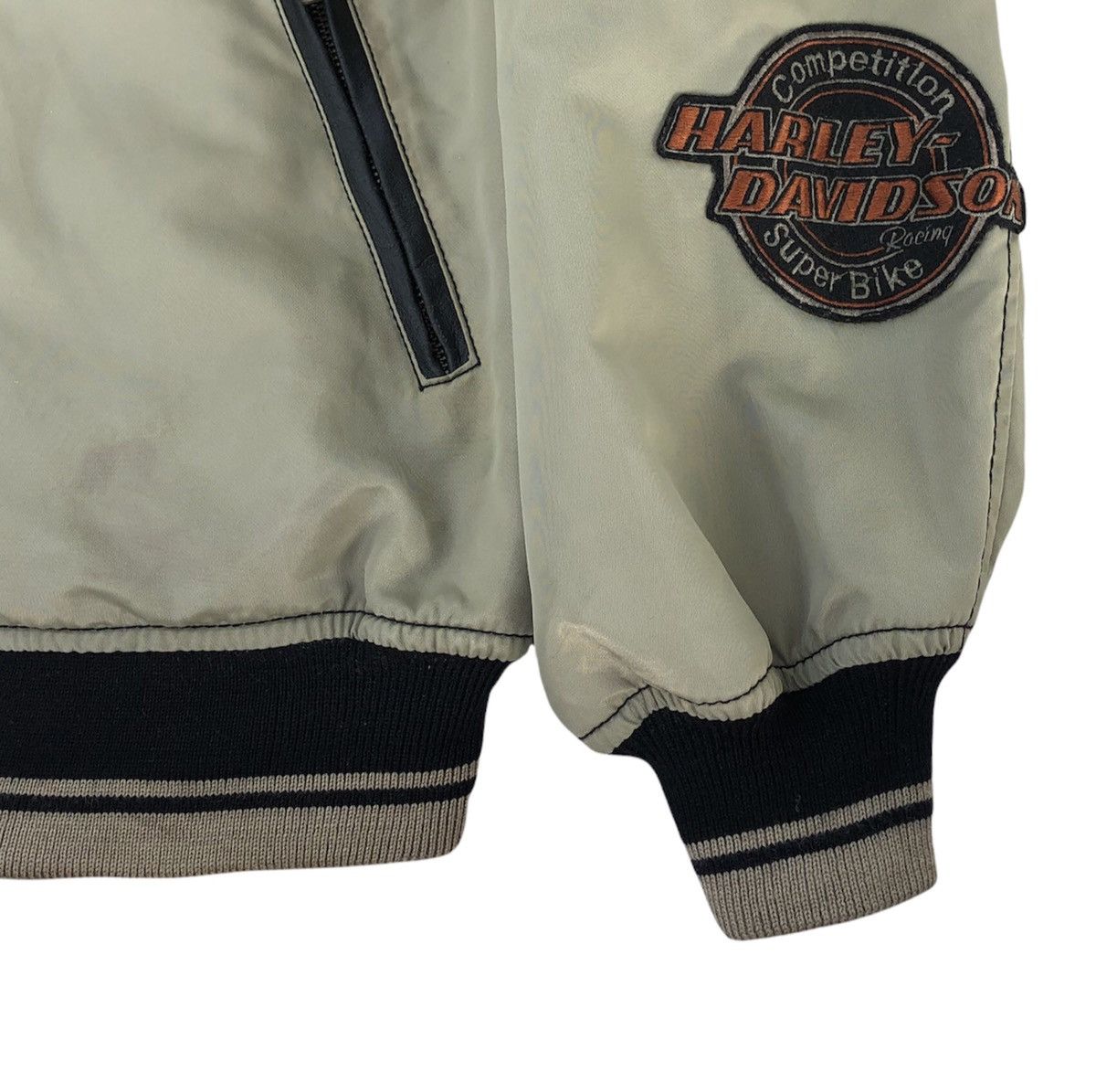 Harley Davidson 🔥90s Harley Davidson Motorcycle Bombers Mix Leather Jacket Size US M / EU 48-50 / 2 - 9 Thumbnail