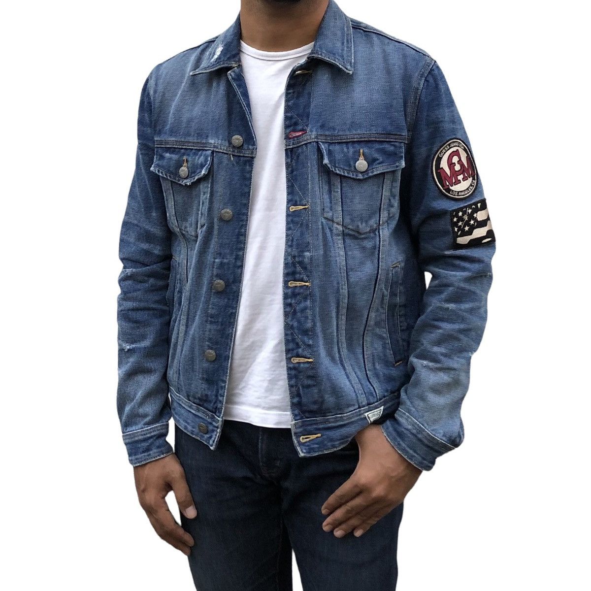 Guess 🔥GUESS Men’s Dillon Heritage Denim Trucker Jacket Size US S / EU 44-46 / 1 - 4 Thumbnail