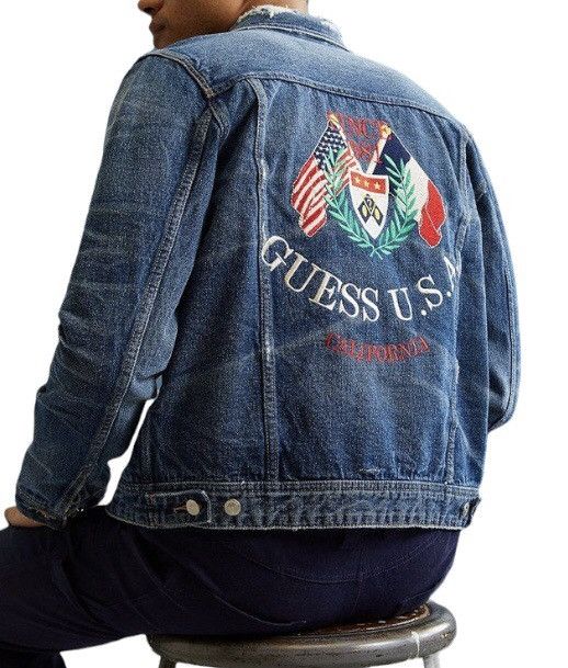 Guess 🔥GUESS Men’s Dillon Heritage Denim Trucker Jacket Size US S / EU 44-46 / 1 - 1 Thumbnail