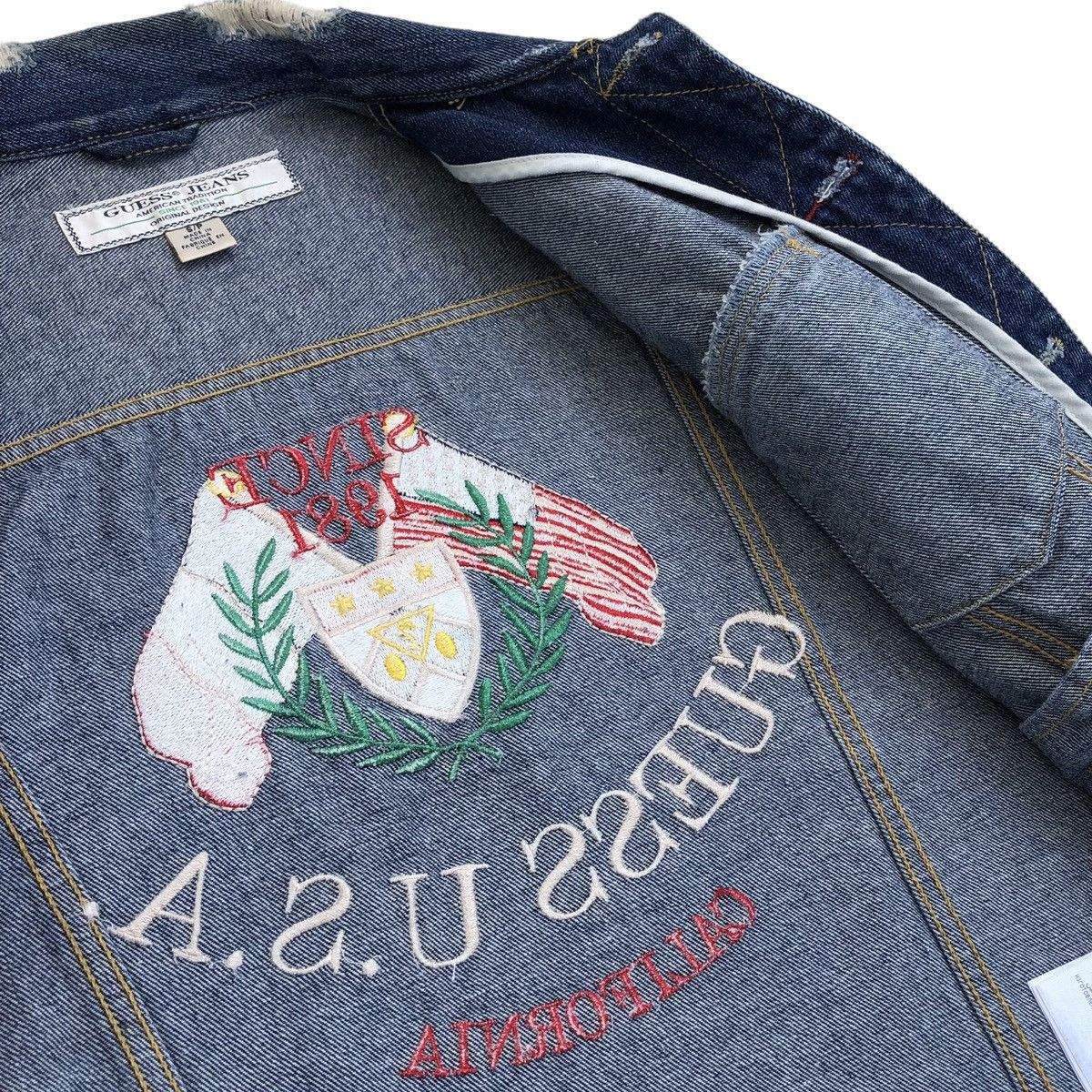 Guess 🔥GUESS Men’s Dillon Heritage Denim Trucker Jacket Size US S / EU 44-46 / 1 - 9 Thumbnail