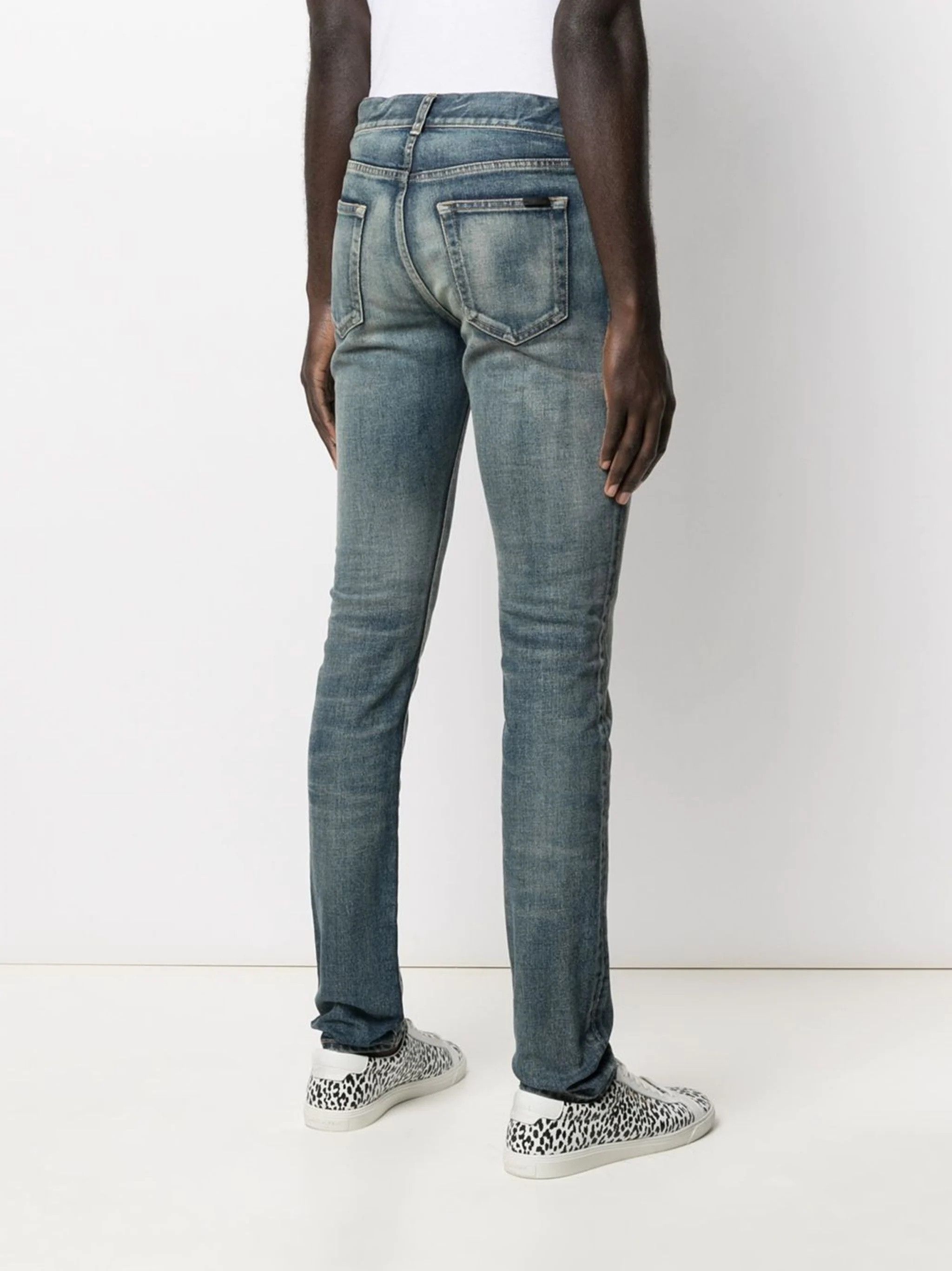 Saint Laurent Paris Saint Laurent D24 Washed Blue Denim Jeans Size US 34 / EU 50 - 2 Thumbnail