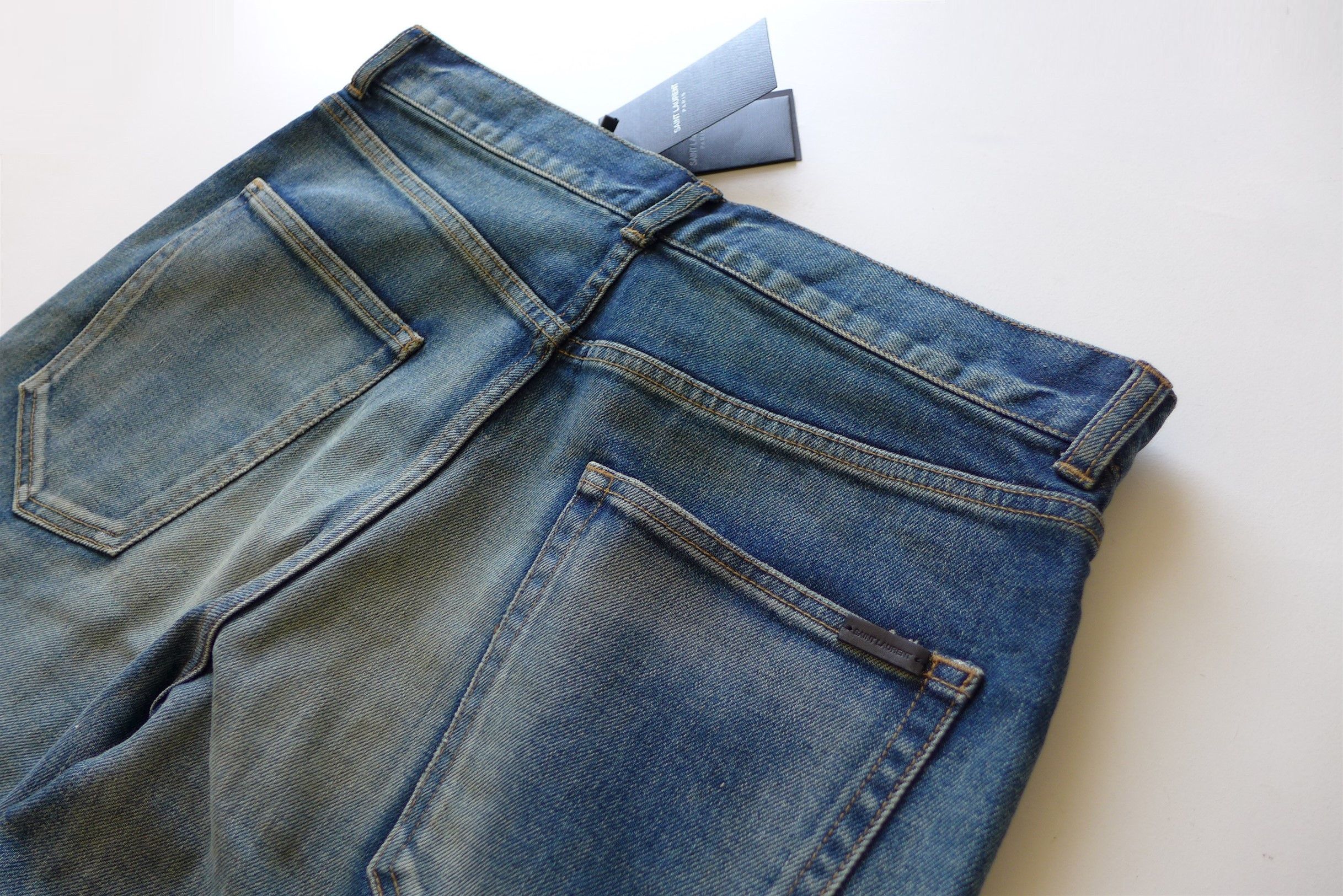 Saint Laurent Paris Saint Laurent D24 Washed Blue Denim Jeans Size US 34 / EU 50 - 12 Thumbnail