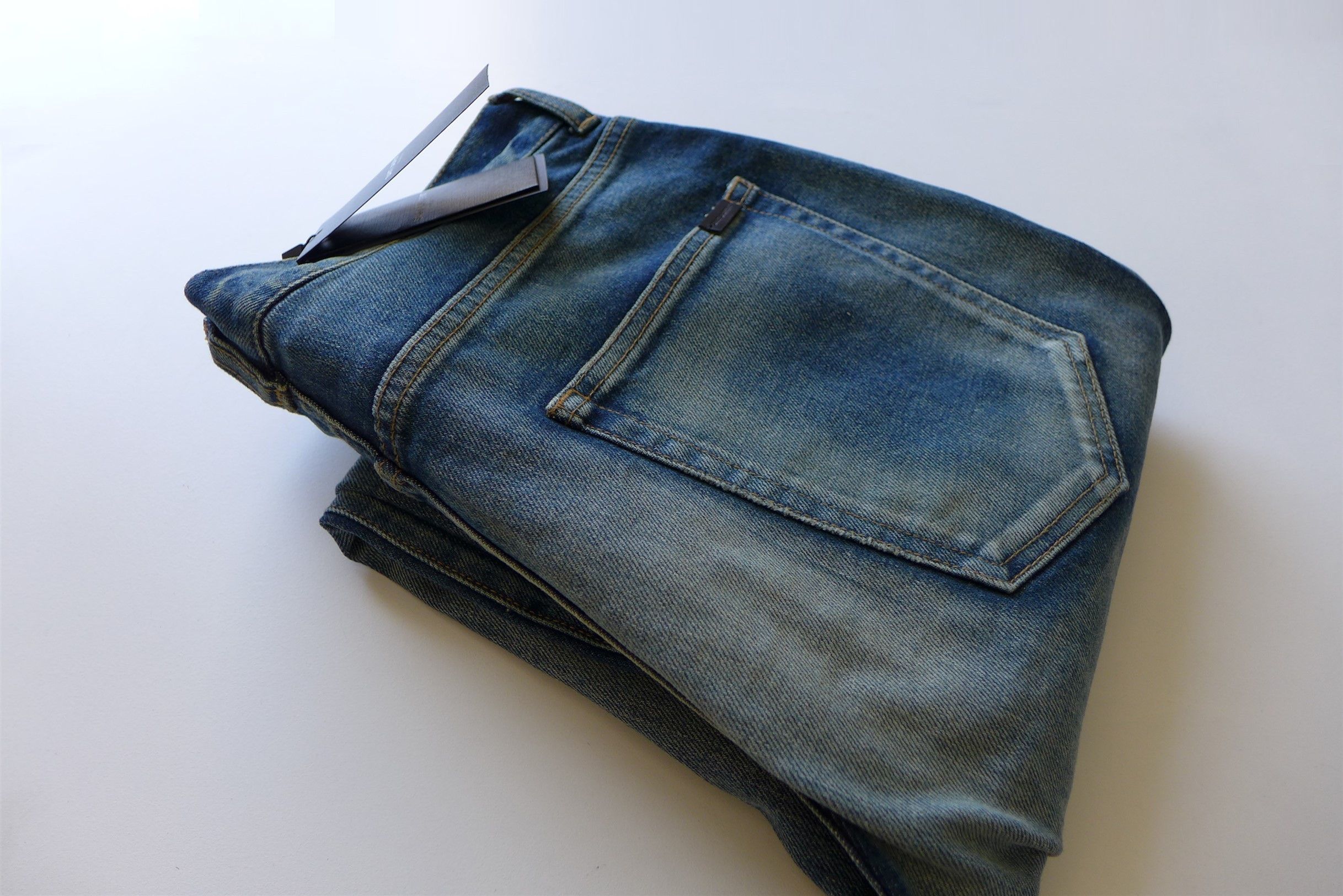 Saint Laurent Paris Saint Laurent D24 Washed Blue Denim Jeans Size US 34 / EU 50 - 6 Thumbnail