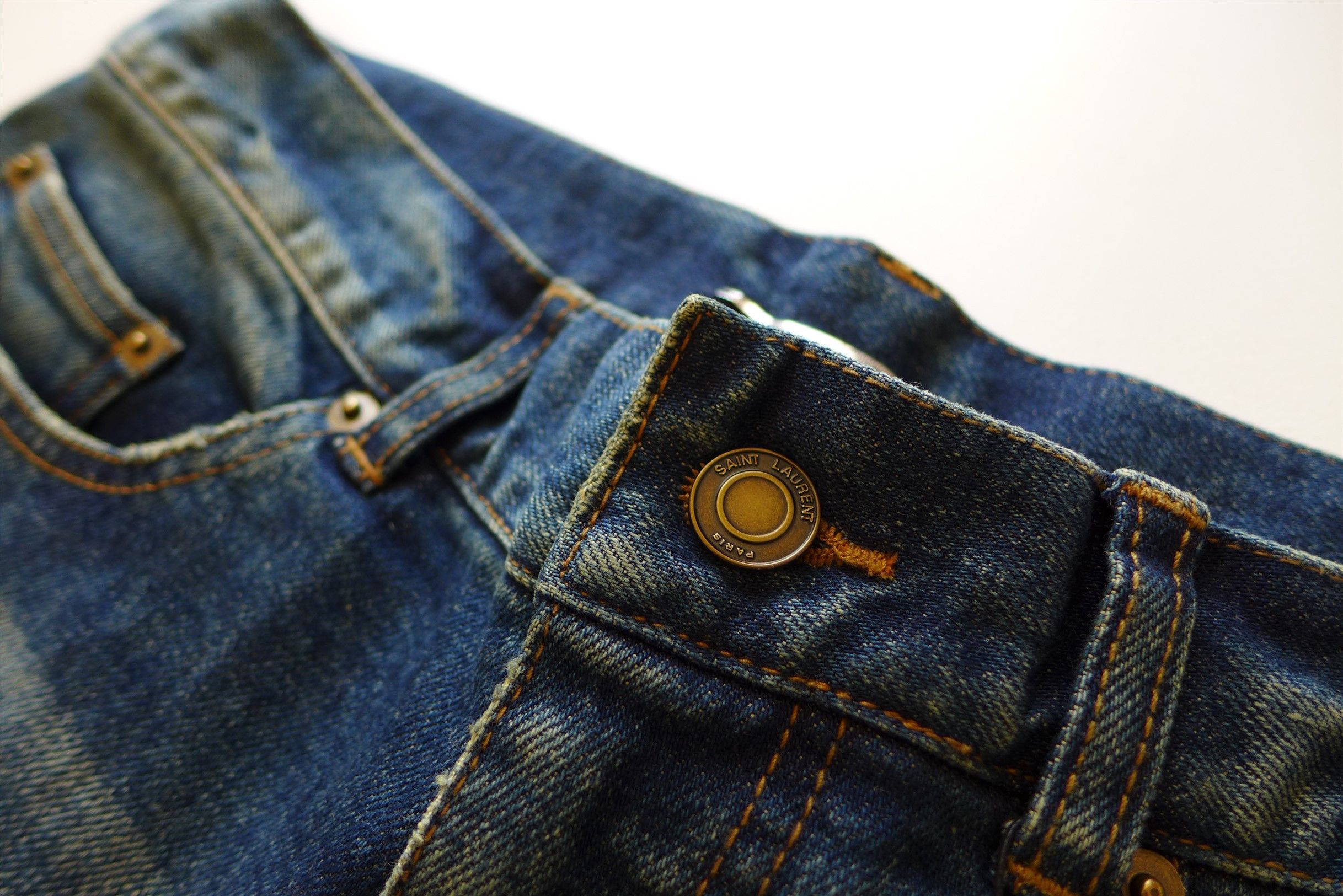 Saint Laurent Paris Saint Laurent D24 Washed Blue Denim Jeans Size US 34 / EU 50 - 10 Thumbnail