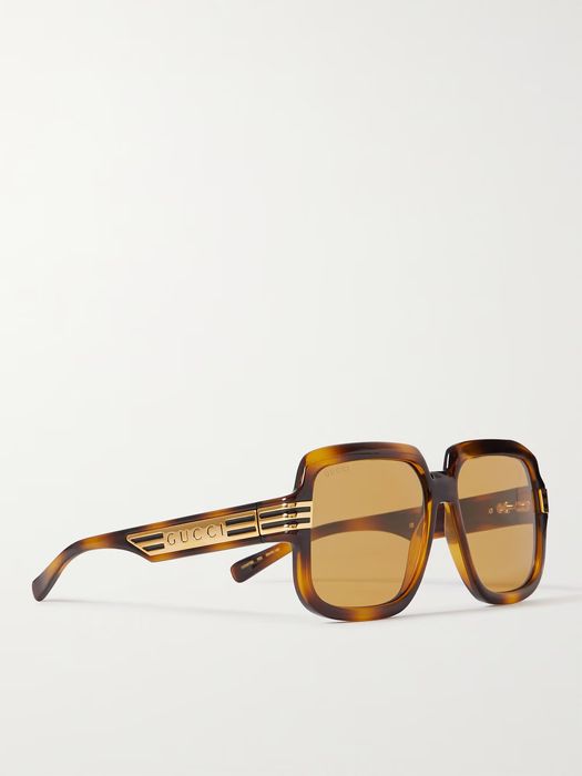 Gucci Gucci Square Sunglasses - Tortoiseshell Acetate Size ONE SIZE - 1 Preview