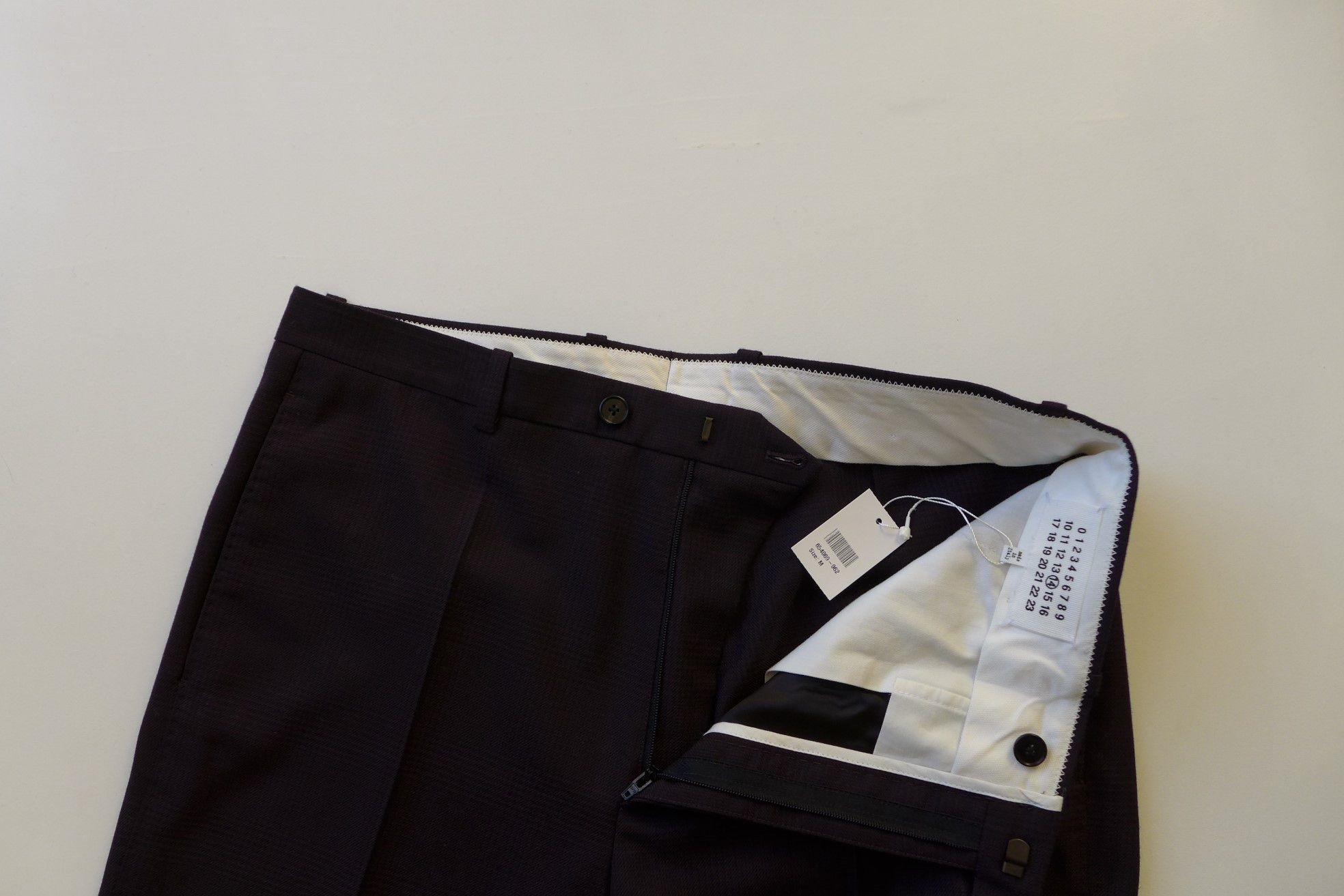 Maison Margiela Margiela FW17 Wide Leg Trousers - Purple Check Virgin Wool Size US 32 / EU 48 - 9 Thumbnail